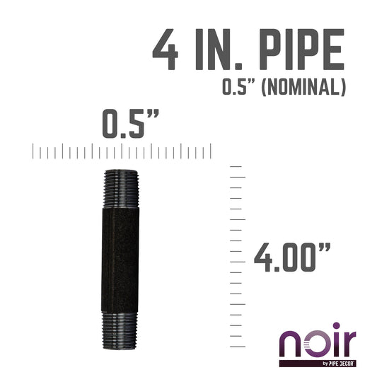 1/2 in. x 4 in. Prefinished Matte Black Pipe