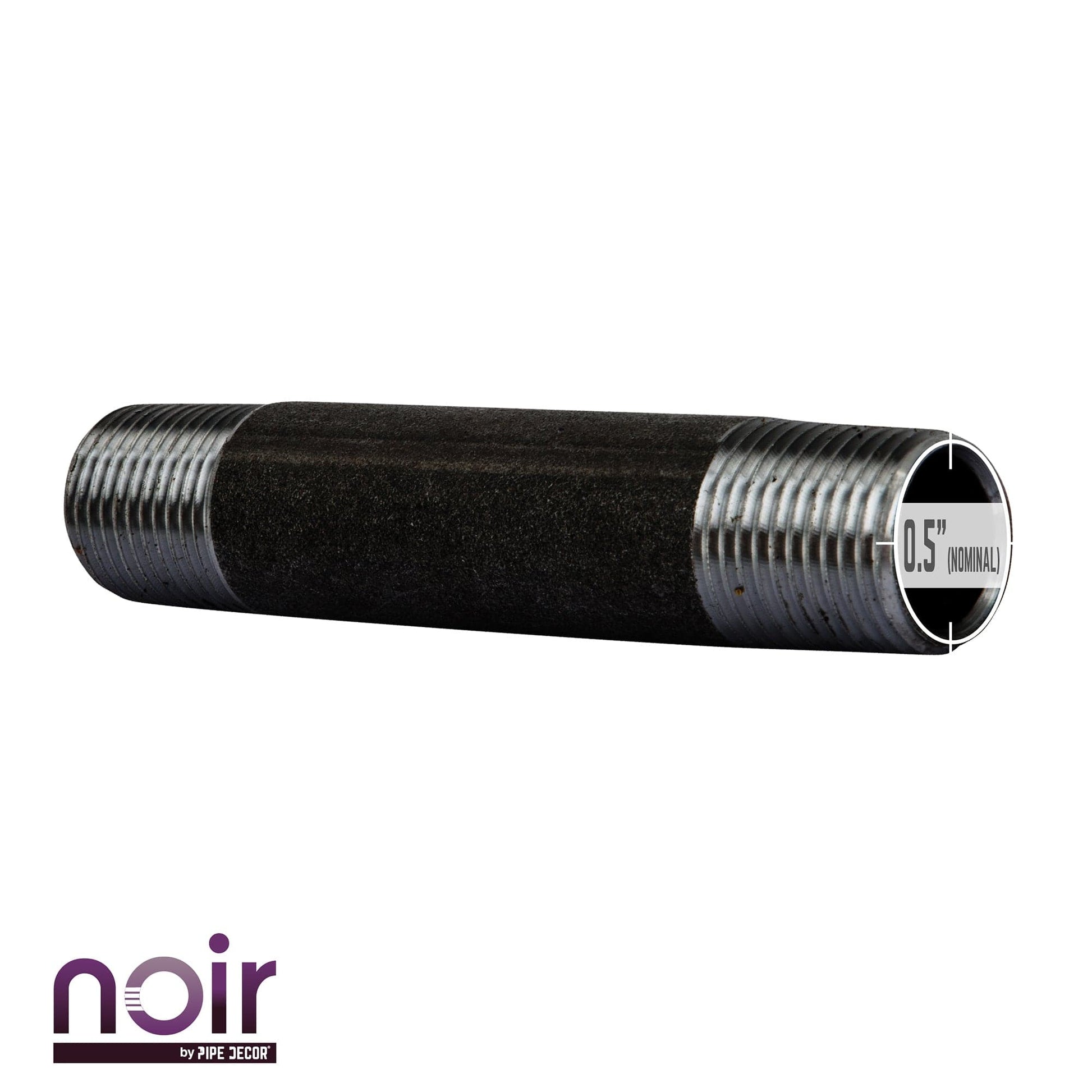 1/2 in. x 4 in. Prefinished Matte Black Pipe