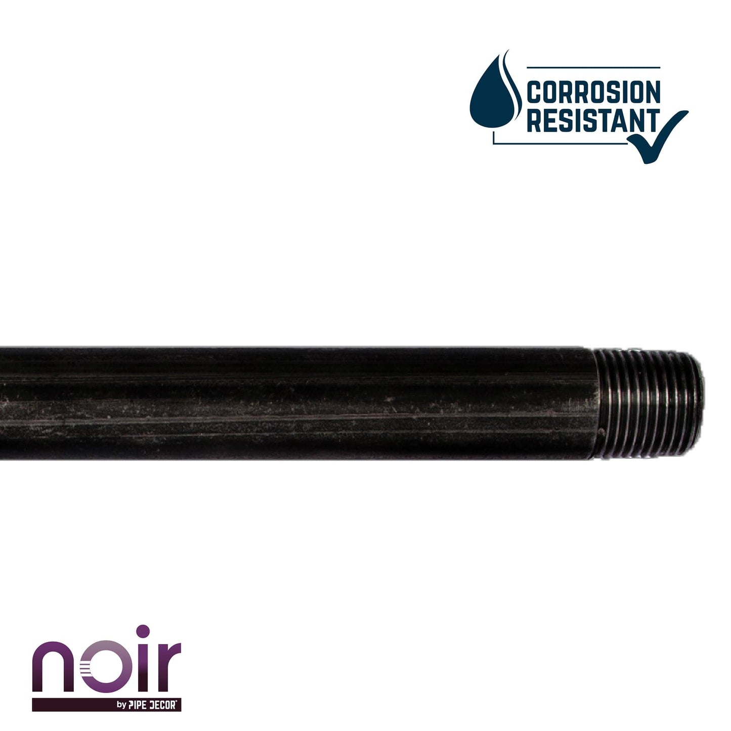 1/2 in. x 8 in. Prefinished Matte Black Pipe