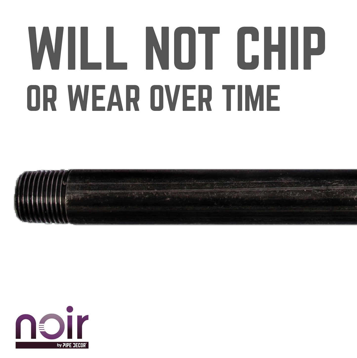 1/2 in. x 8 in. Prefinished Matte Black Pipe