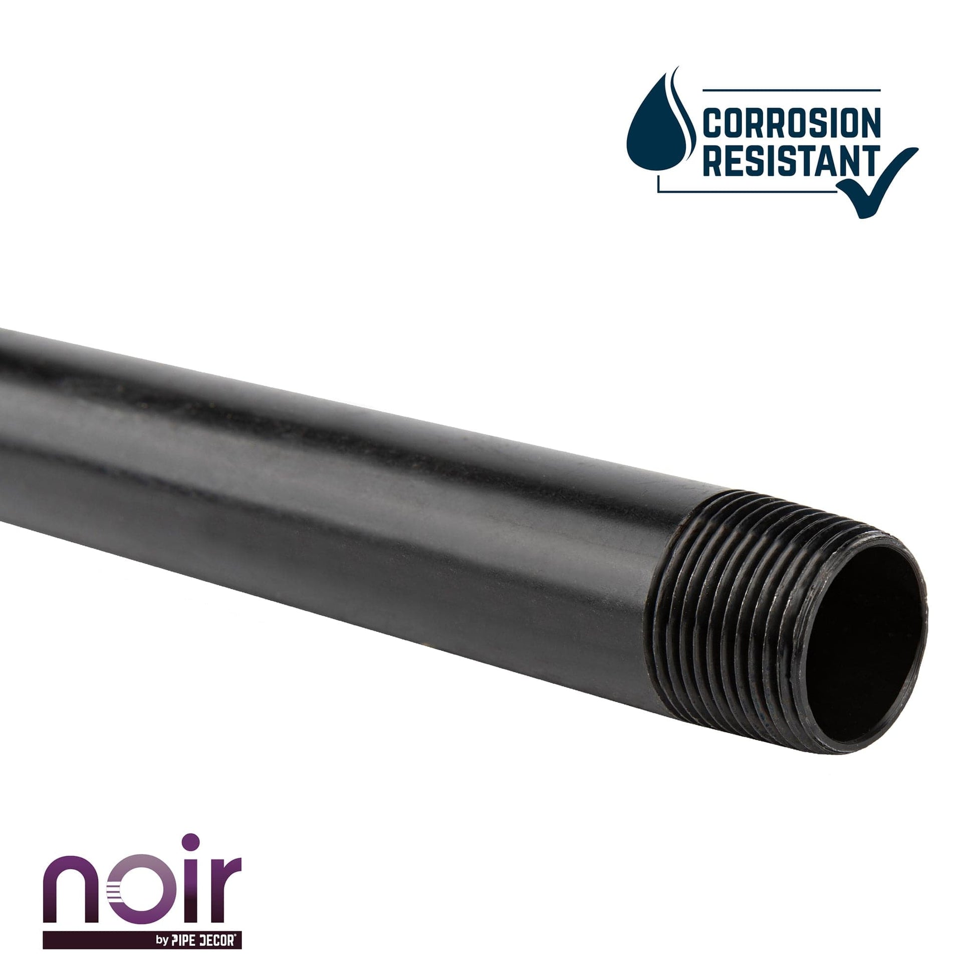 3/4 in. x 8 in. Prefinished Matte Black Pipe