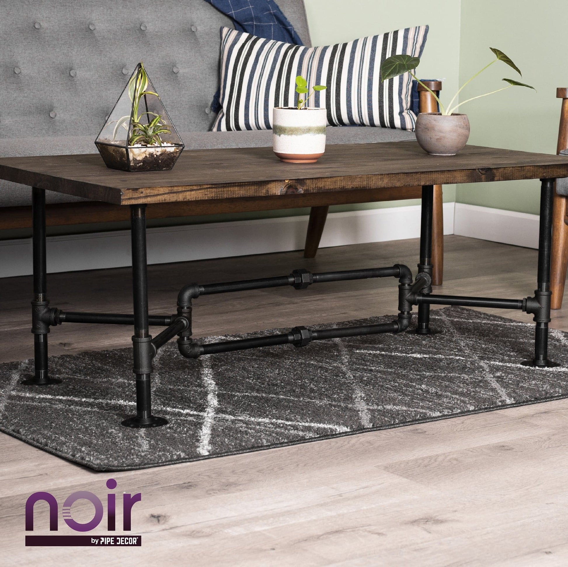 3/4 in. x 8 in. Prefinished Matte Black Pipe