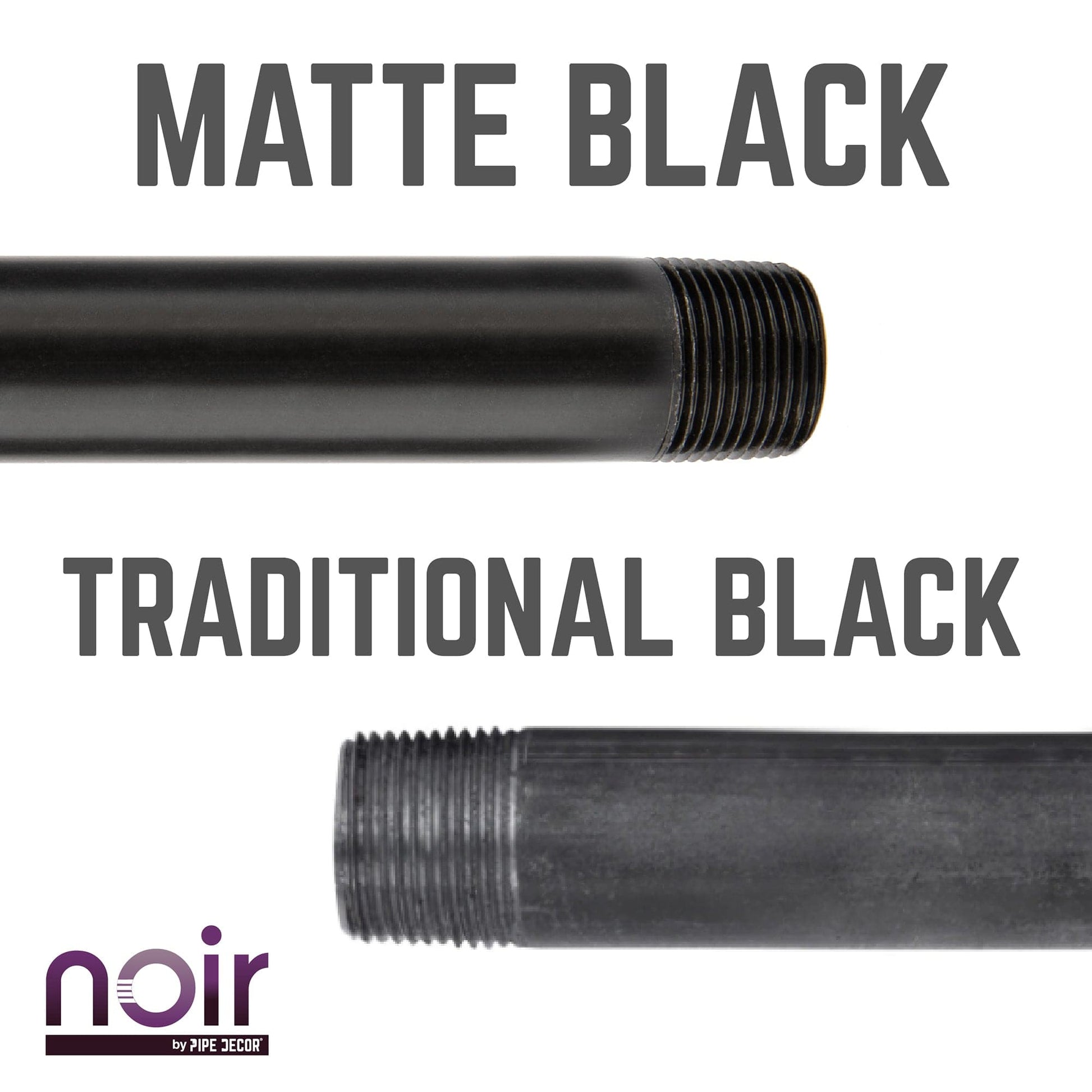 3/4 in. x 8 in. Prefinished Matte Black Pipe