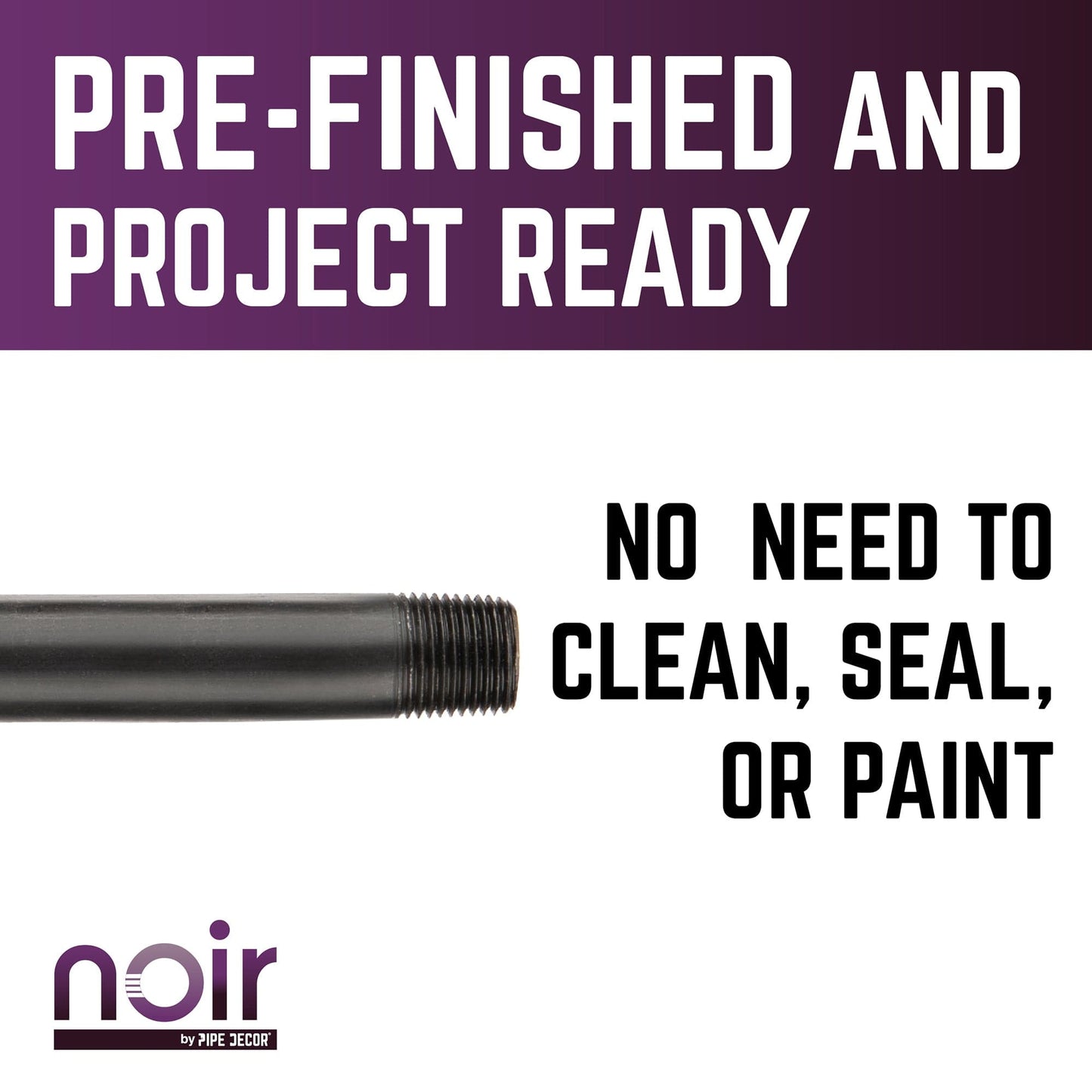 1/2 in. x 14 in. Prefinished Matte Black Pipe