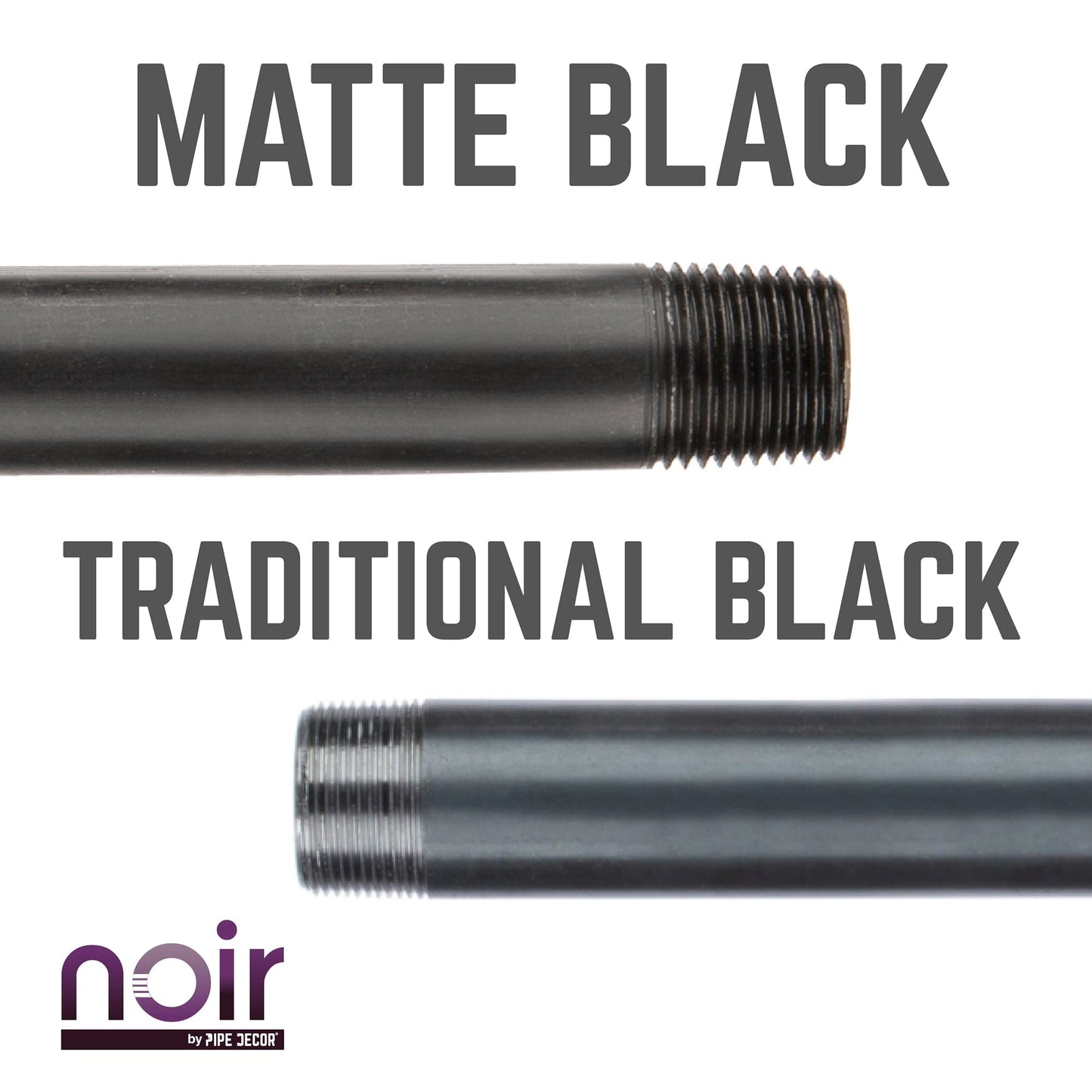 1/2 in. x 18 in. Prefinished Matte Black Pipe