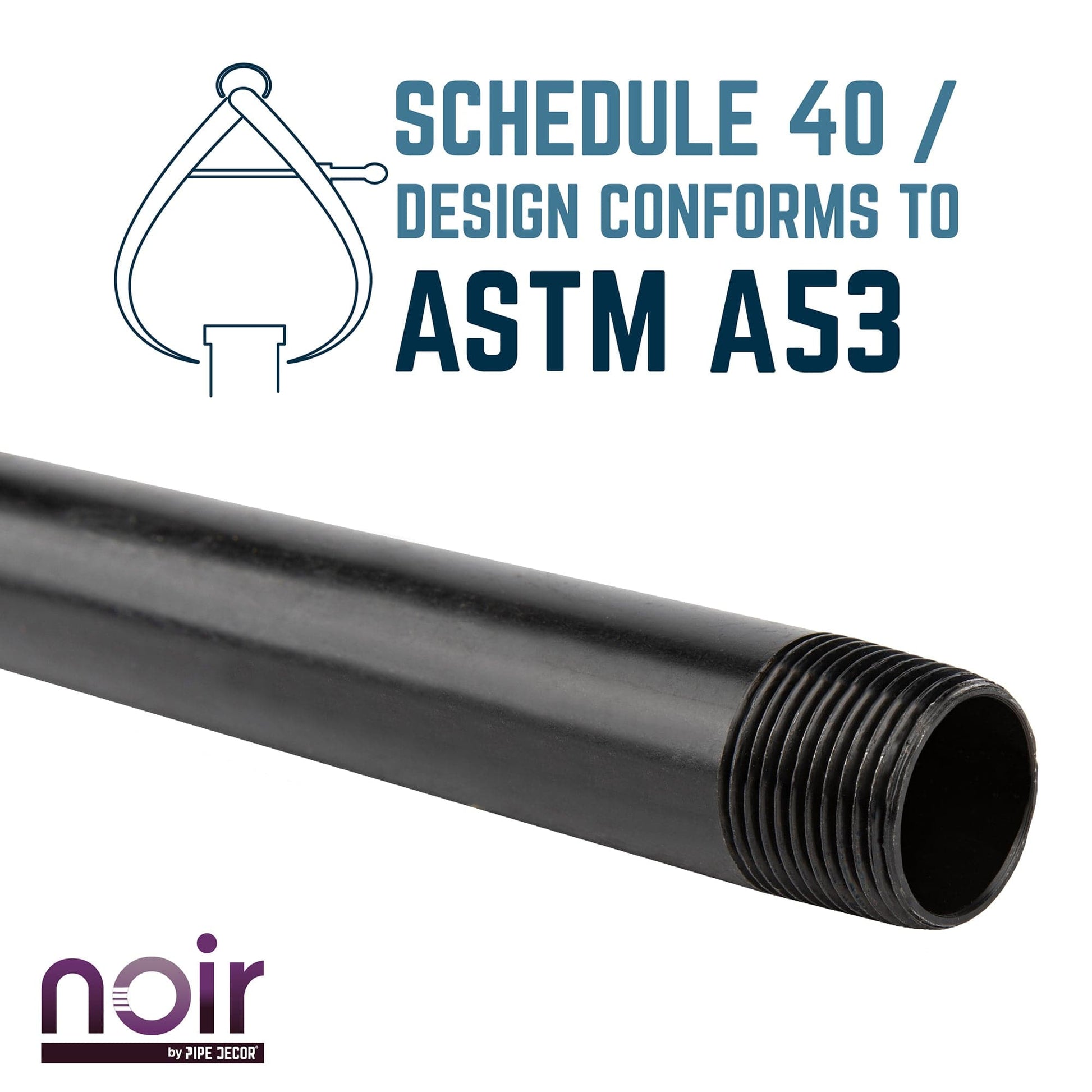 1/2 in. x 18 in. Prefinished Matte Black Pipe