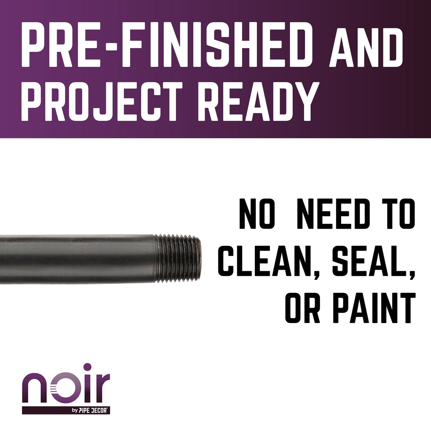 1/2 in. x 30 in. Prefinished Matte Black Pipe