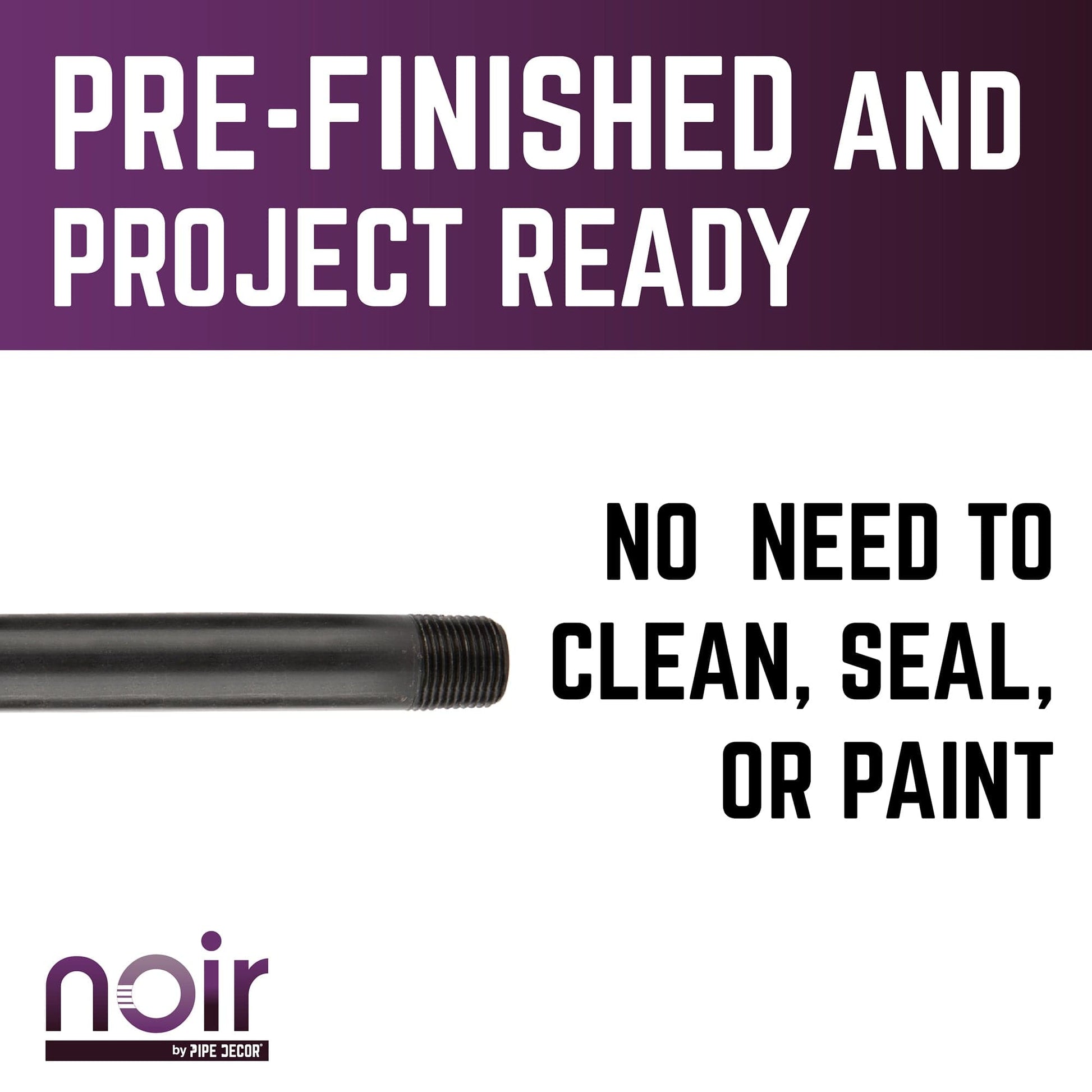 1/2 in. x 36 in. Prefinished Matte Black Pipe