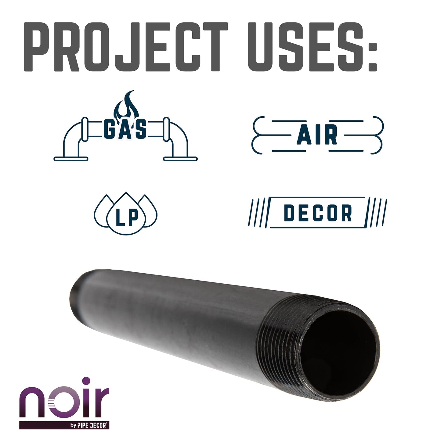 1/2 in. x 36 in. Prefinished Matte Black Pipe