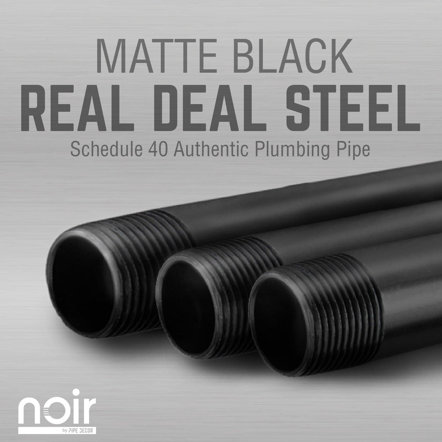 Noir Black H Desk by PIPE DECOR