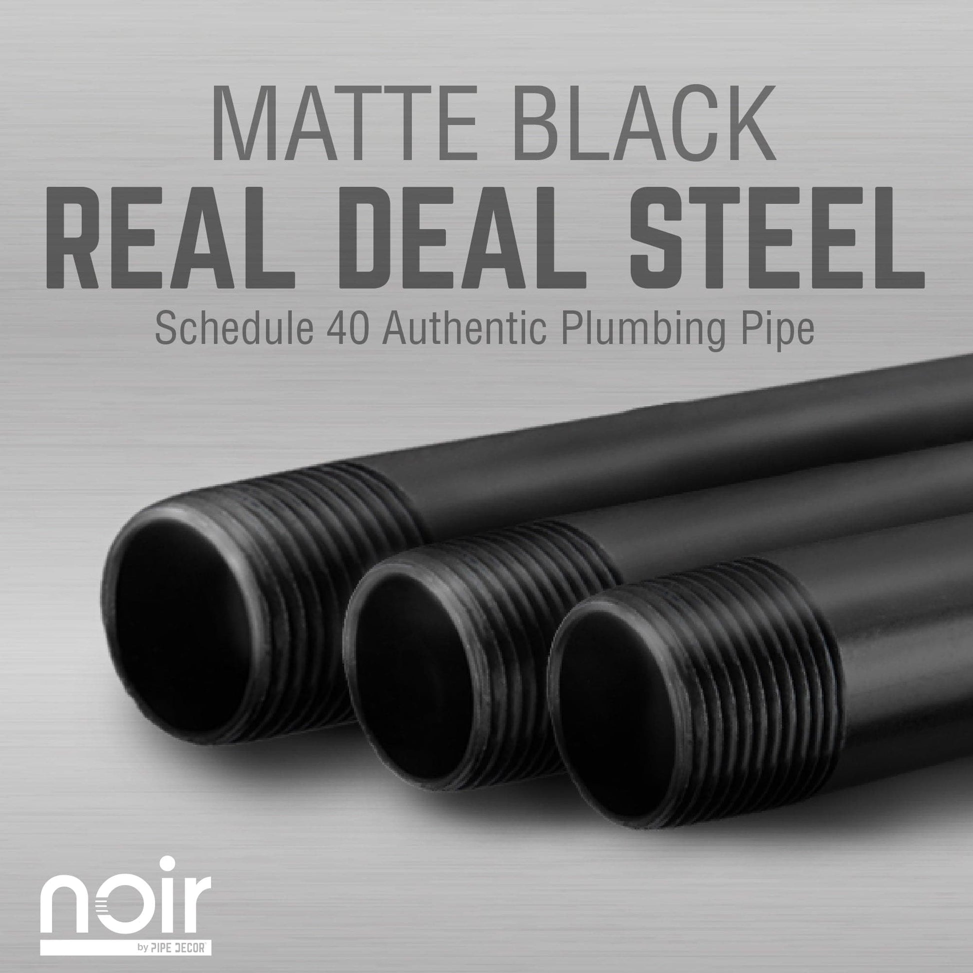 Noir Black H Desk by PIPE DECOR