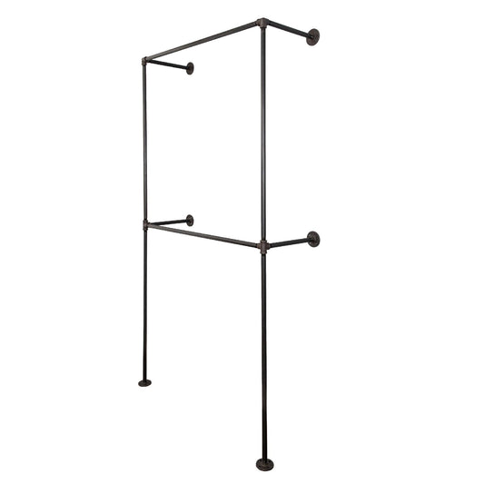 Noir Black Wall Mounted Double Hung Clothing Rack