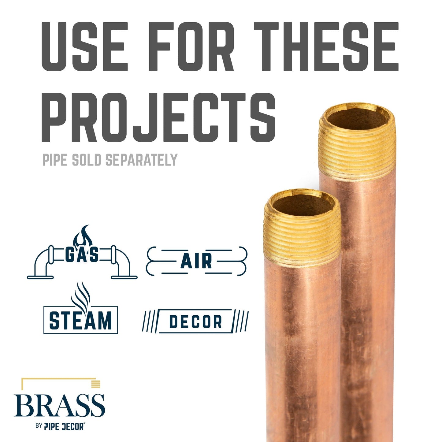 1/2 in. x 6 in. Red Brass Pipe