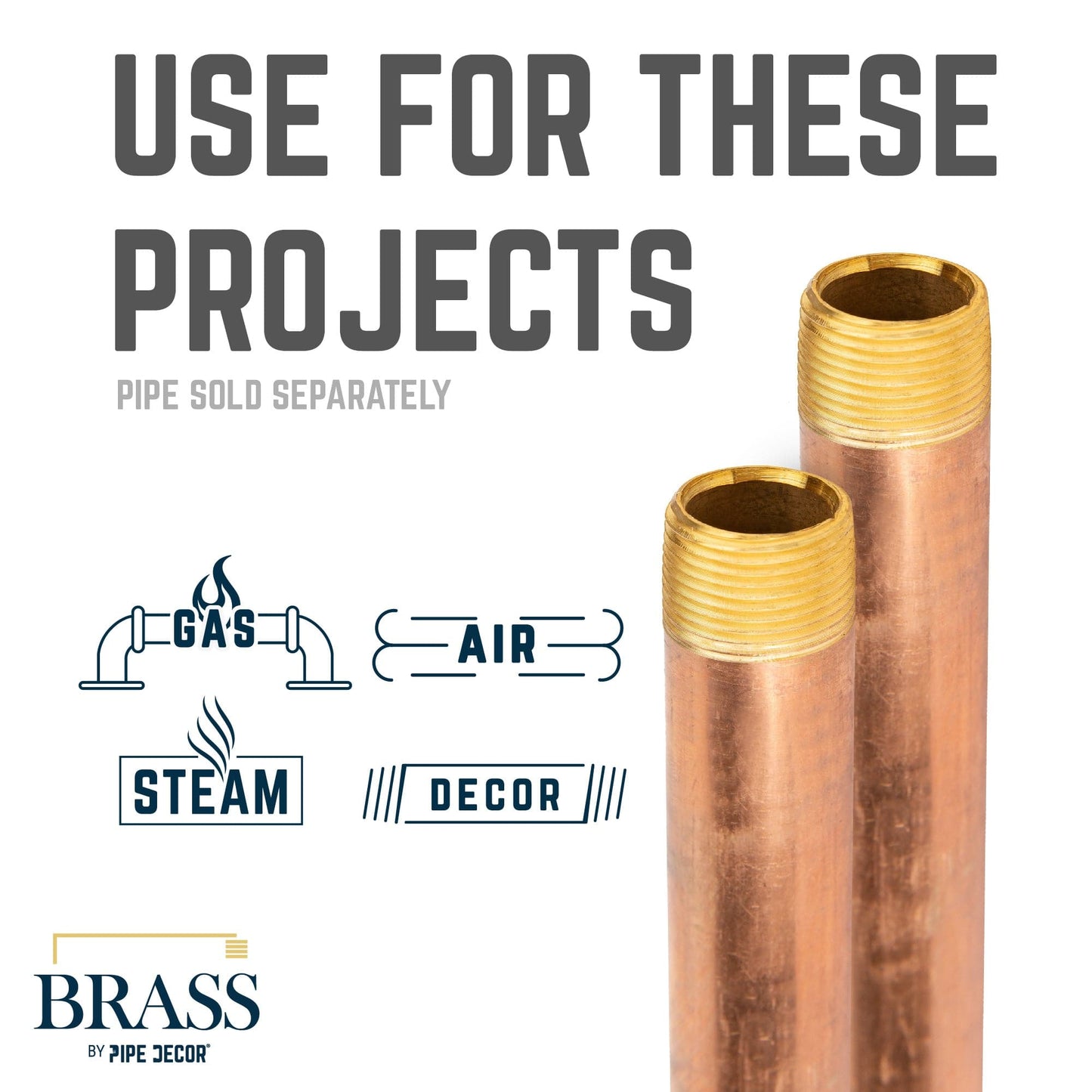1/2 in. x 8 in. Red Brass Pipe