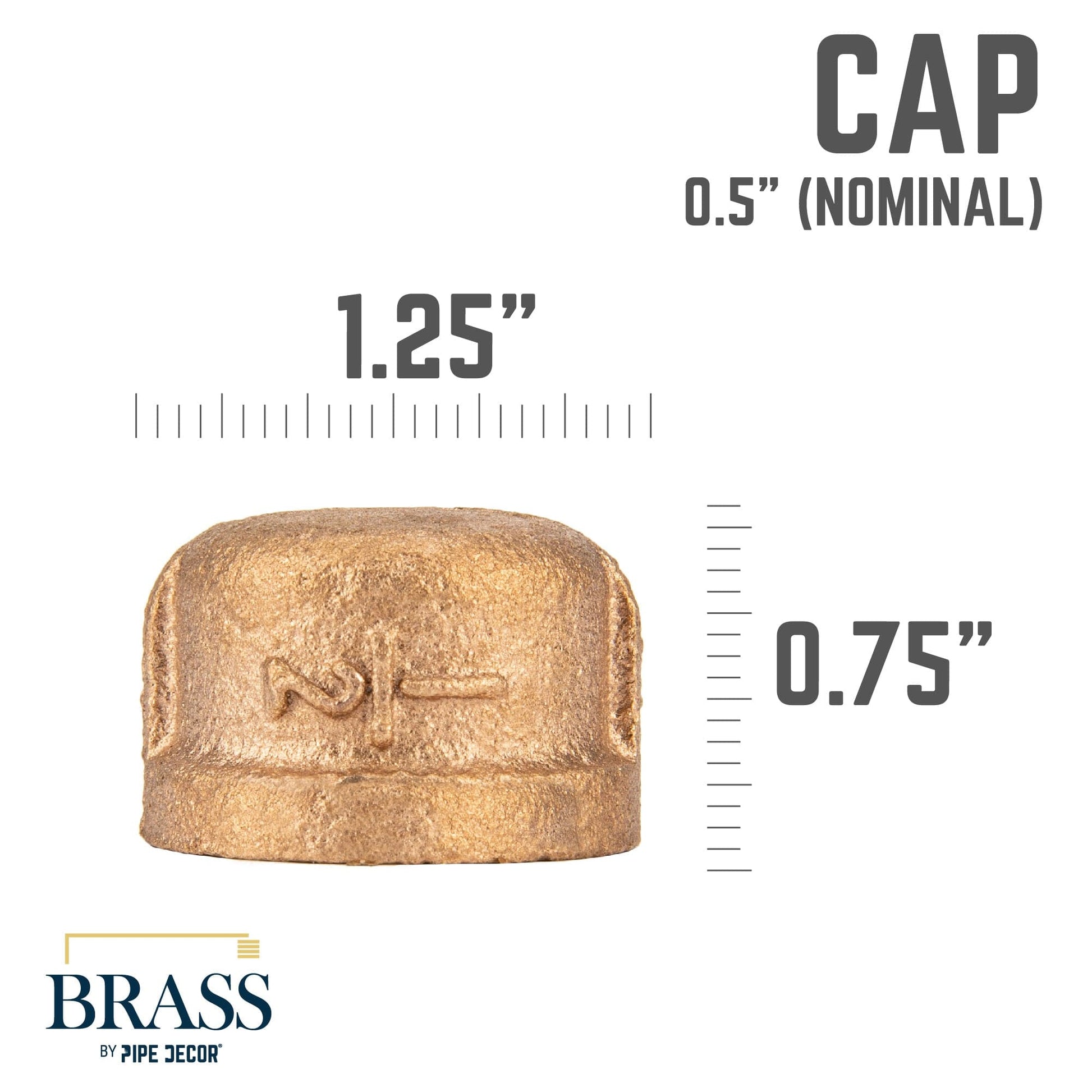 1/2 in. Red Brass Cap