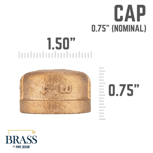 3/4 in. Red Brass Cap