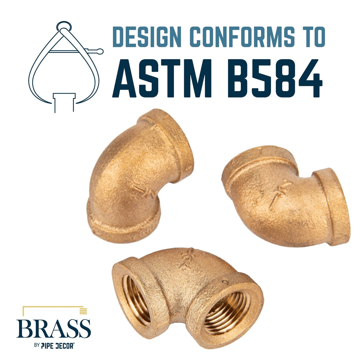 1/2 in. Red Brass 90 Degree Elbow