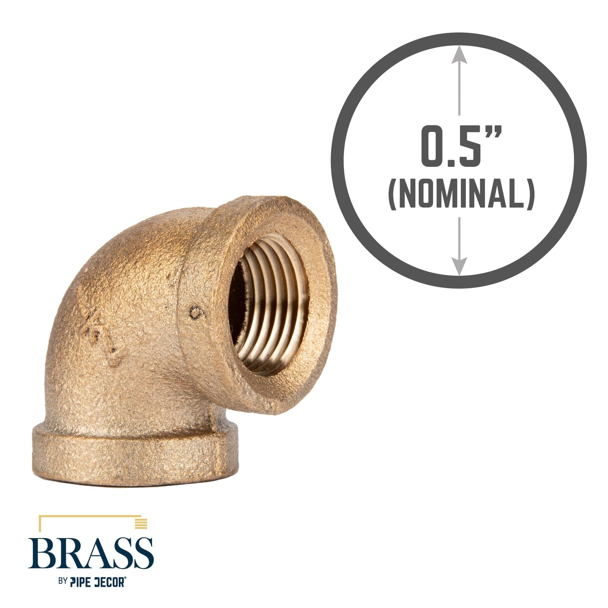 1/2 in. Red Brass 90 Degree Elbow