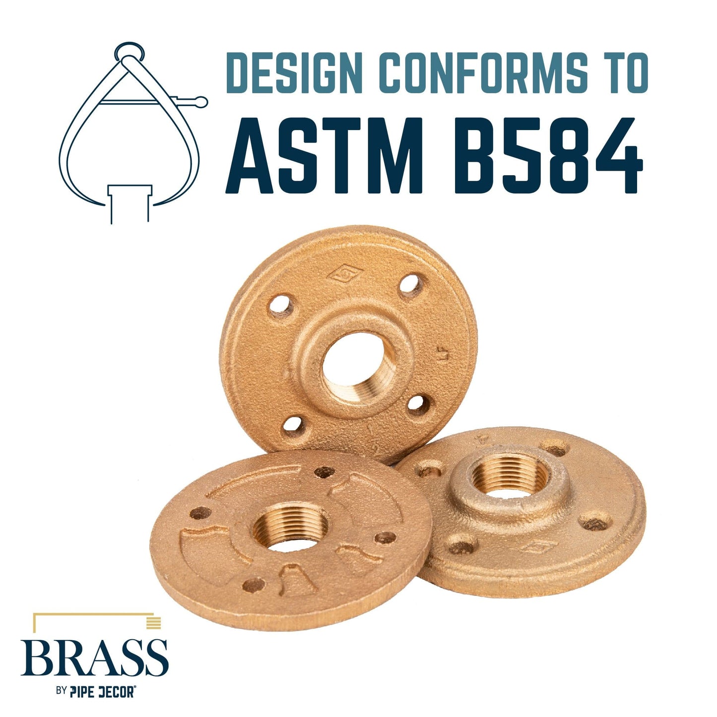 1/2 in. Red Brass Flange