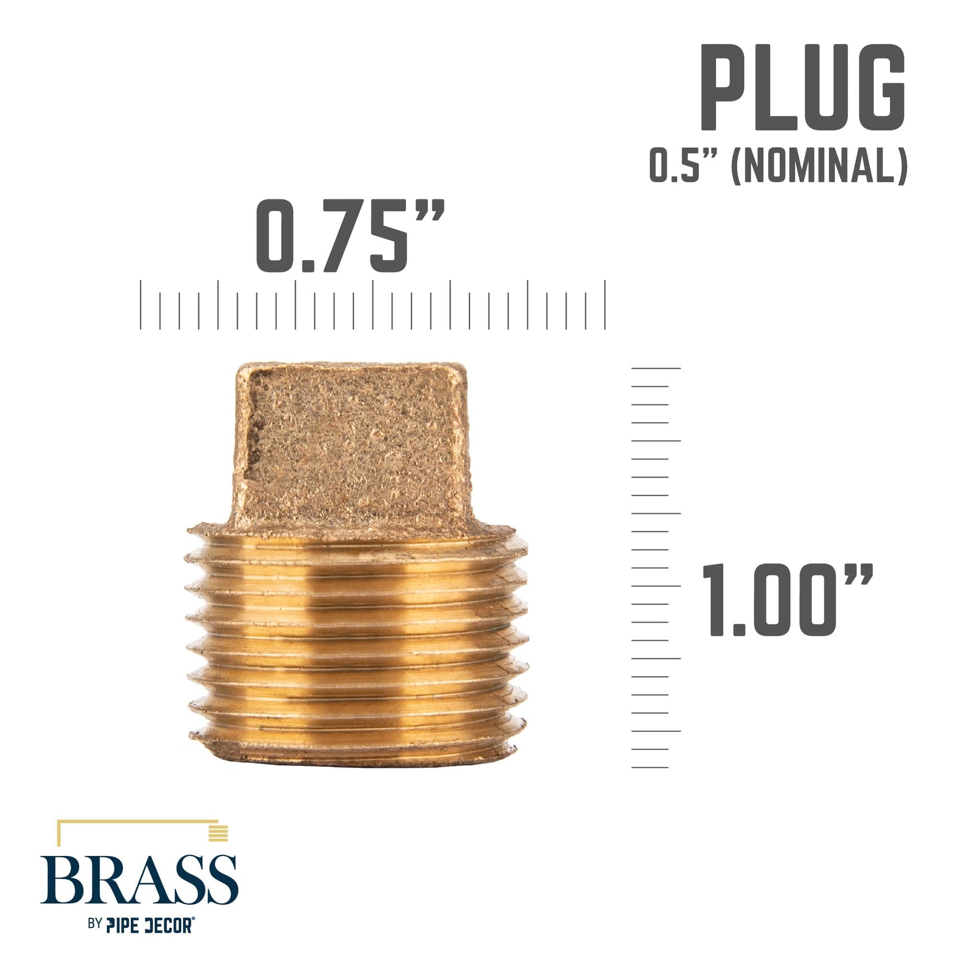 1/2 in. Red Brass Plug