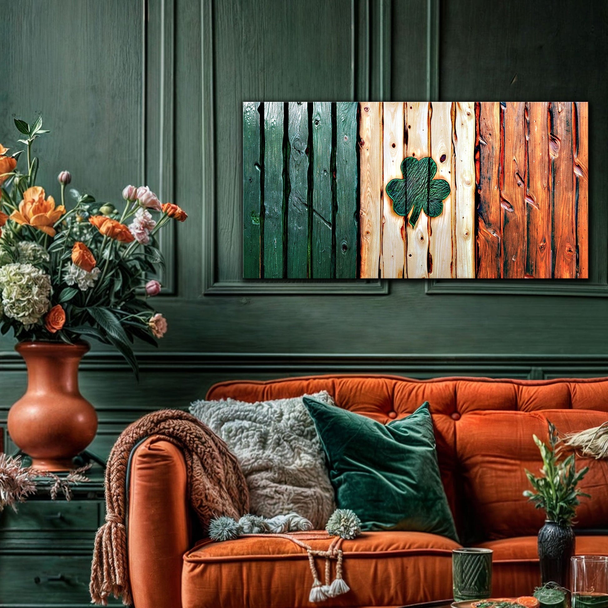 Irish Shamrock Glory Wooden Flag Wall Art