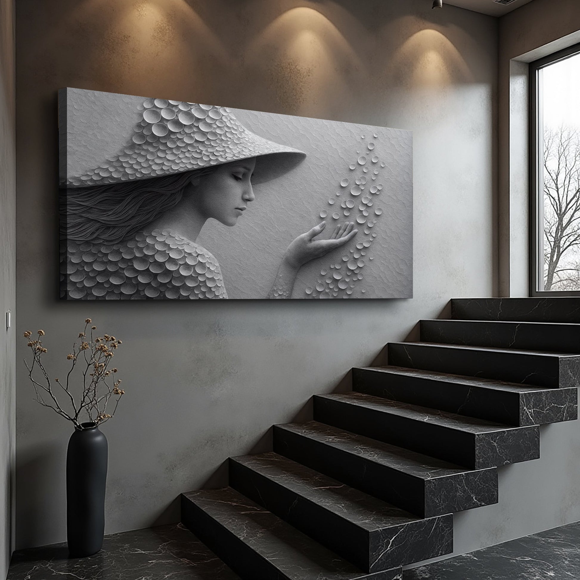 Modern Minimalist Woman Silhouette Wall Art