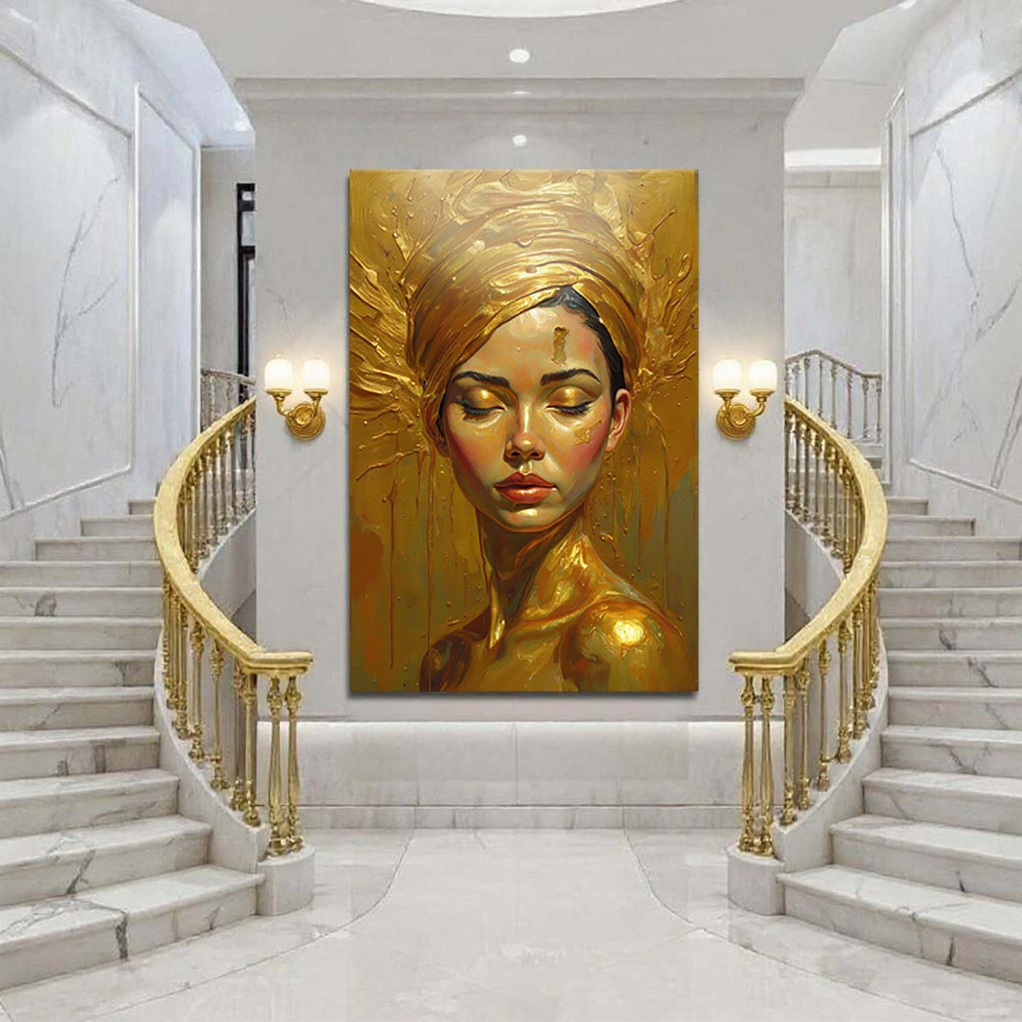 Woman's Golden Serenity Wall Art
