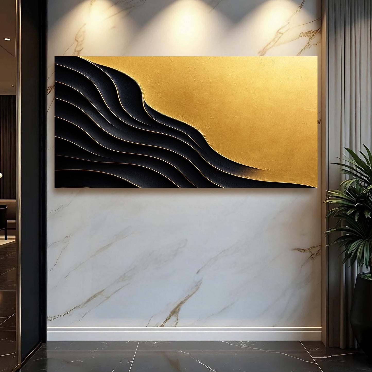 Black And Gold Minimalist Abstract XI