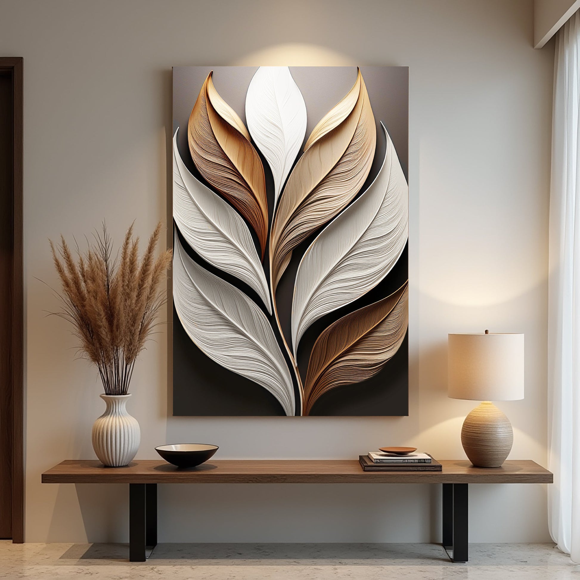 Elegant 3D Leaf Wall Art