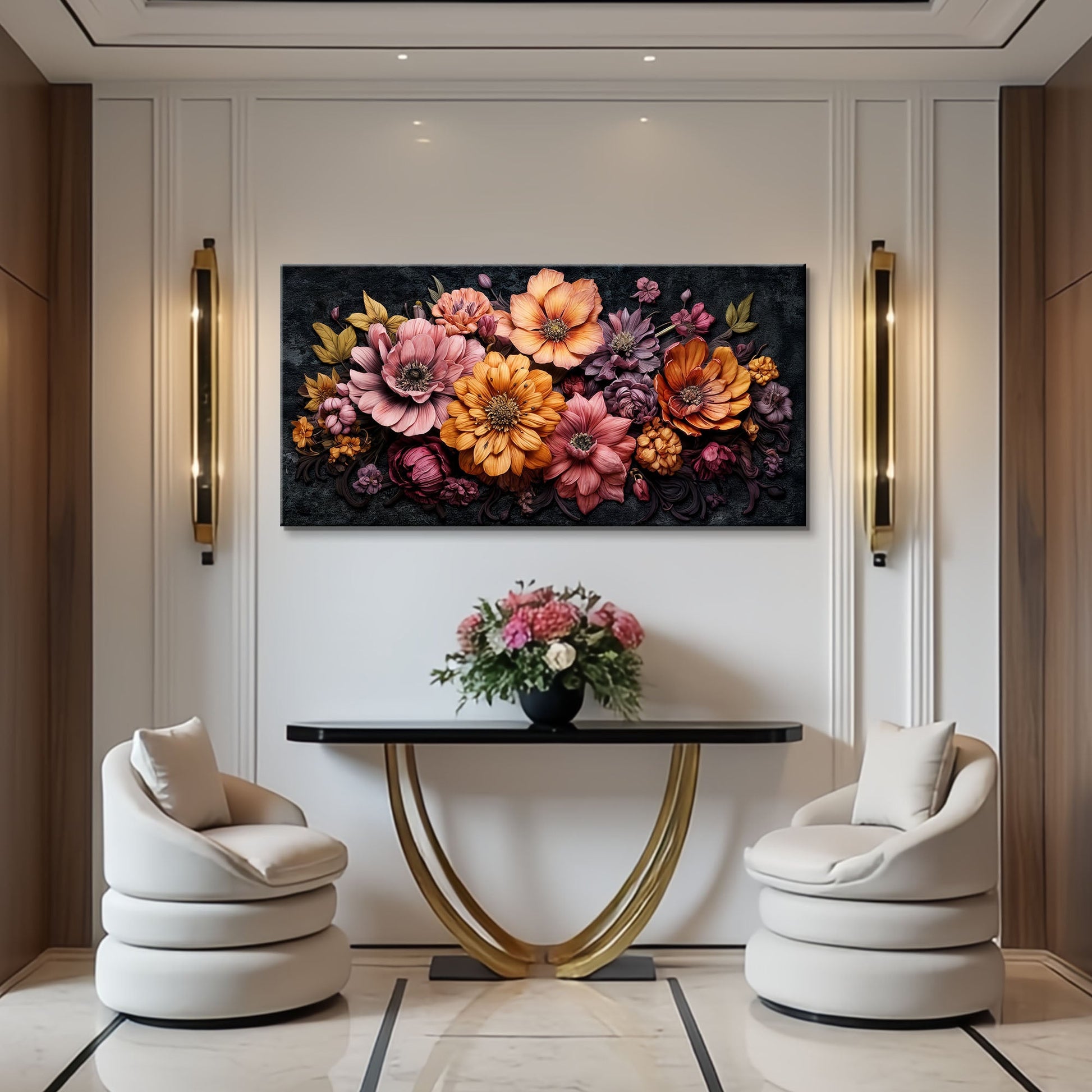 Colorful Floral Realistic Wall Art