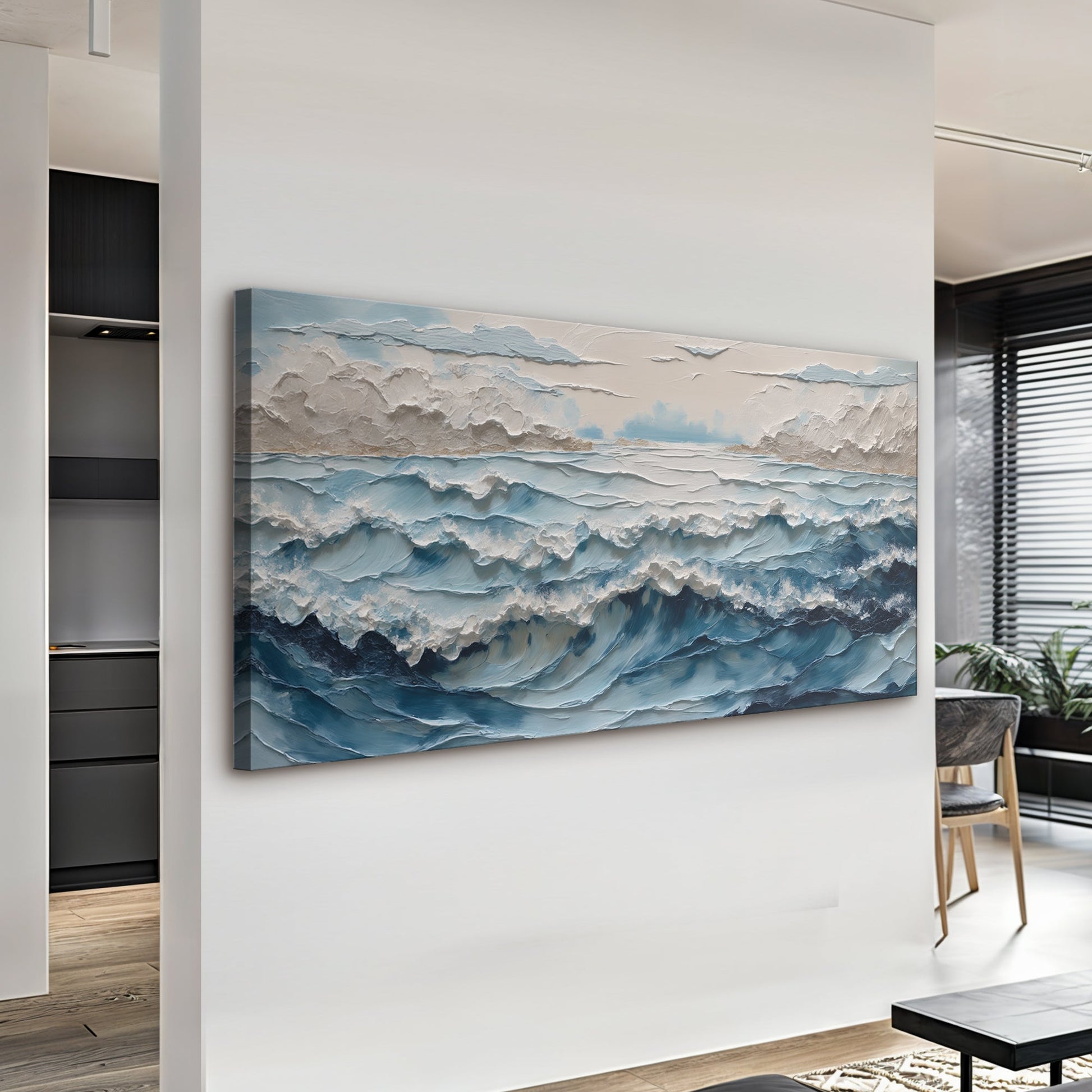 Ocean Embrace Impasto Wall Art