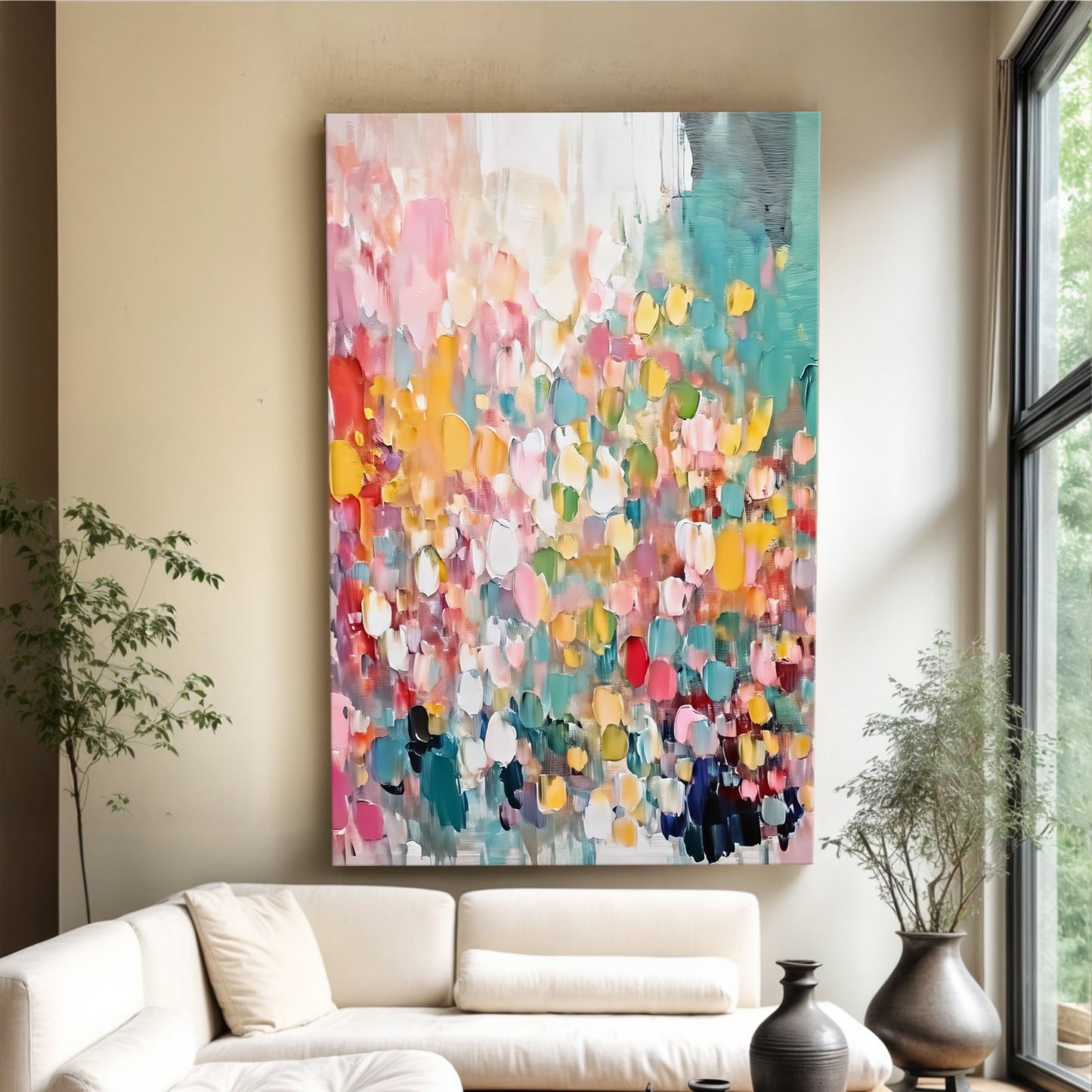 Wild Bloom Abstract Impasto Wall Art