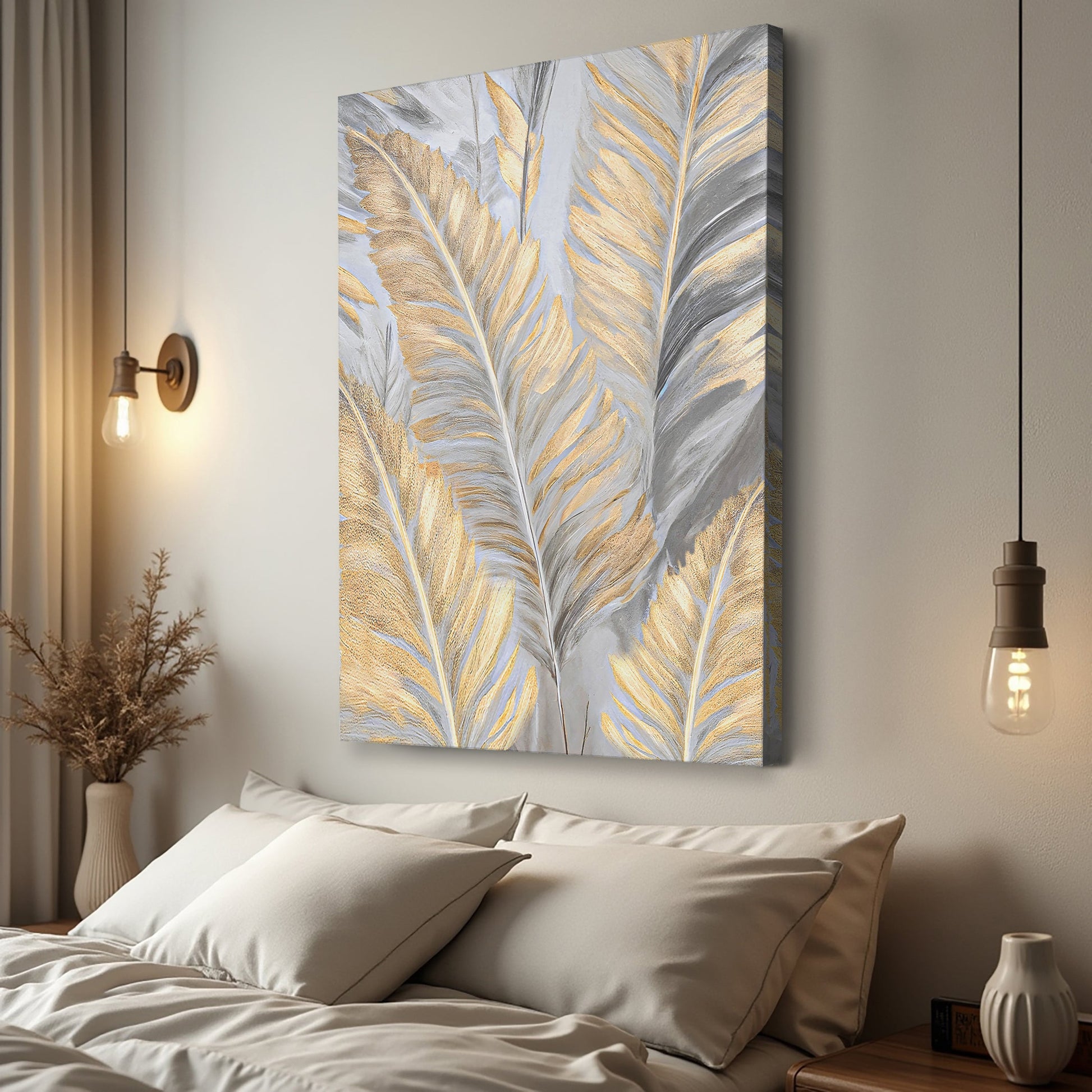 Luxury Gold and Silver Leaf Wall Art