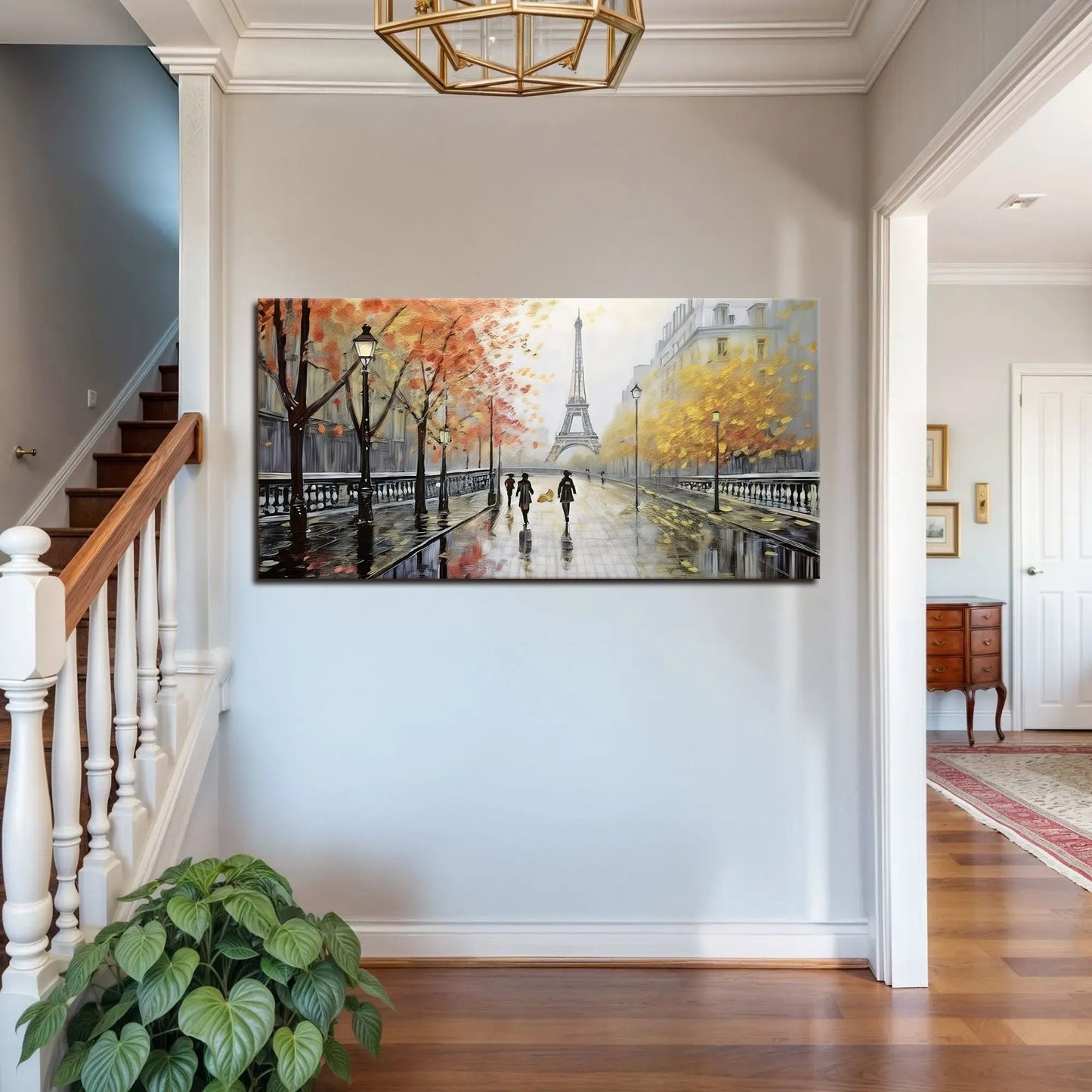 Parisian Rain Cityscape Impasto Wall Art