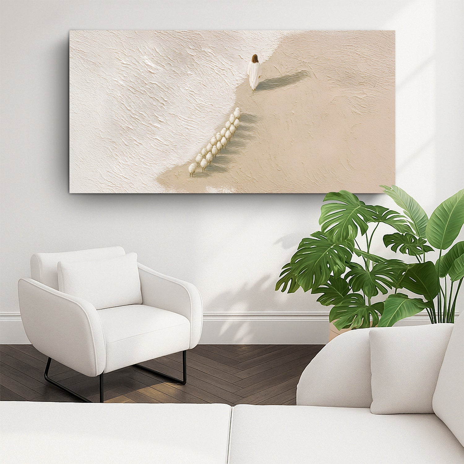 Jesus The Flock of Sheep Faith Wall Art