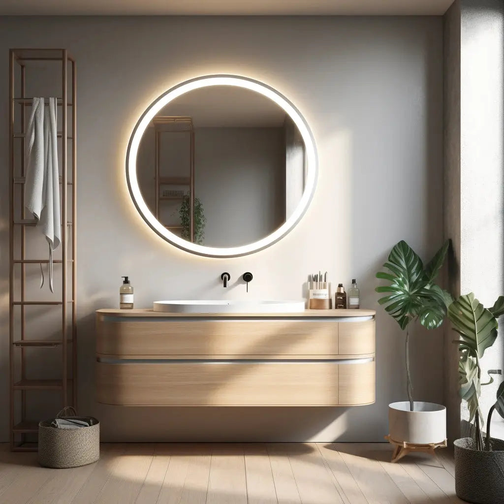 4 in 1 Blacklit Framed Round LED Bathroom Mirror