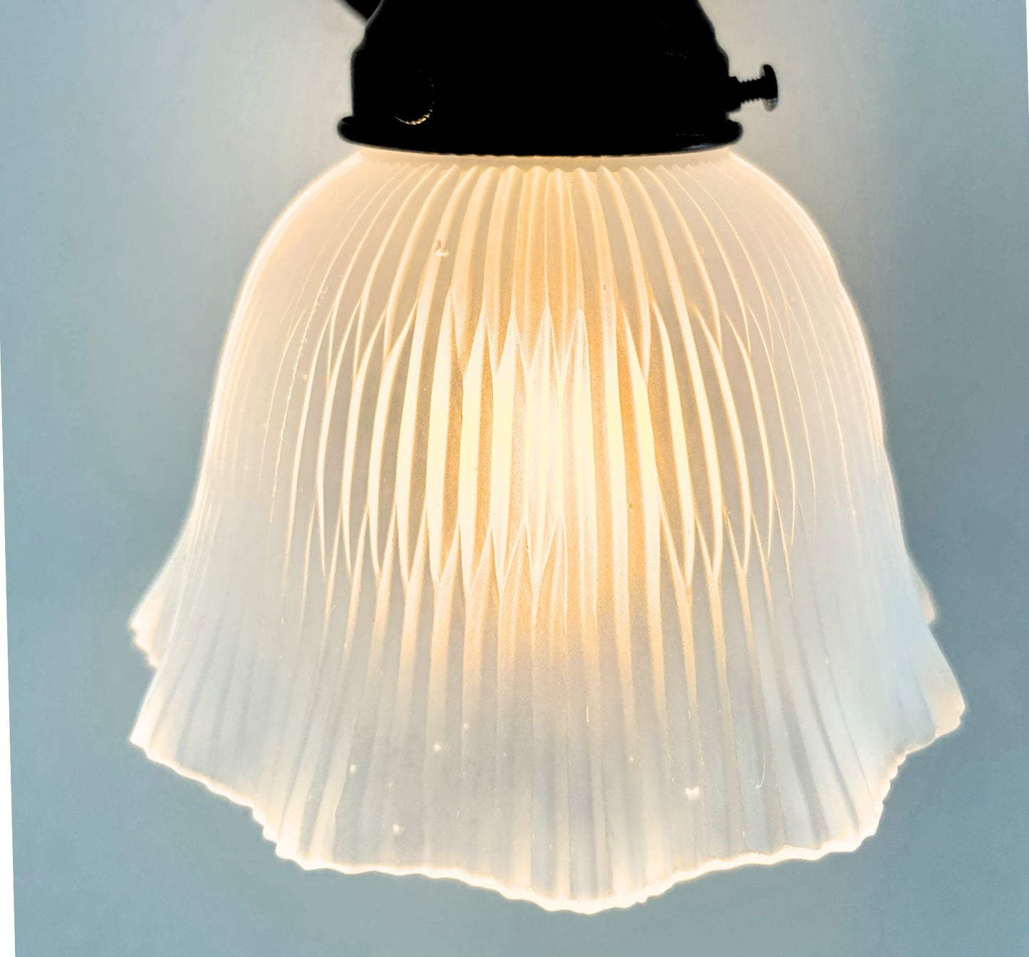 Antique Frosted 1930's Ruffle Glass Wall Sconce