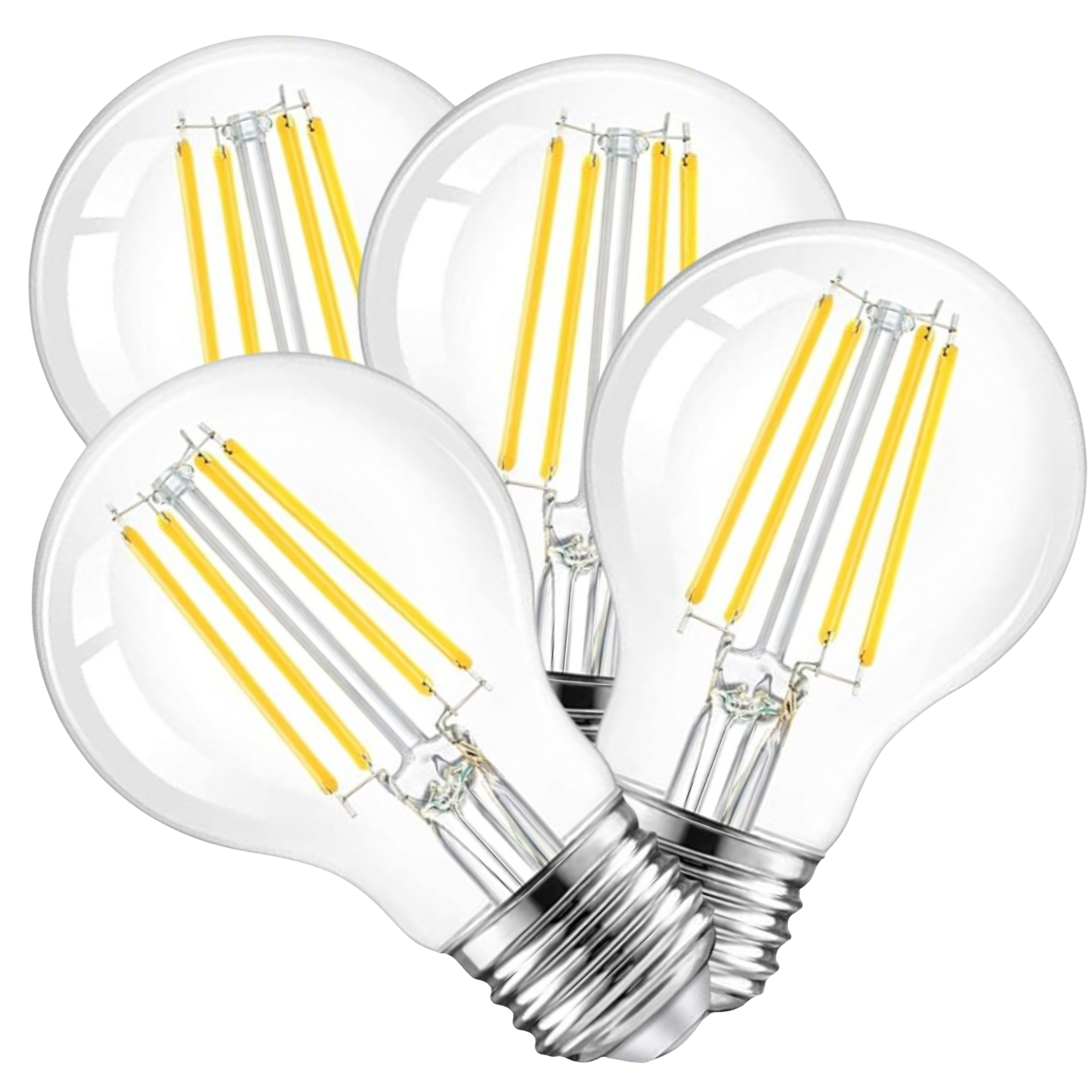 4 Pack - Dimmable LED Clear 60W Eq. A19