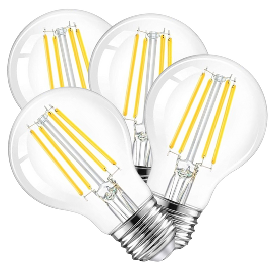 4 Pack - Dimmable LED Clear 60W Eq. A19