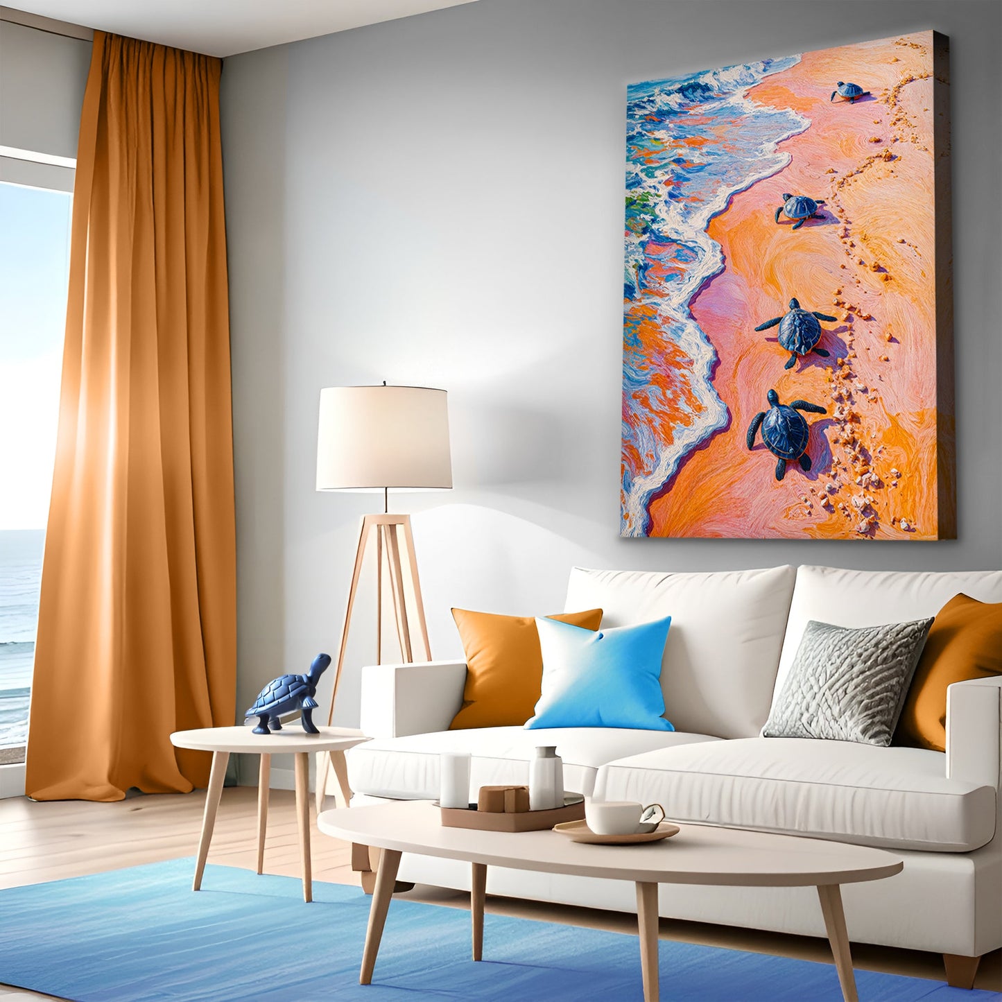 Turtles' Journey To The Sea Wall Art