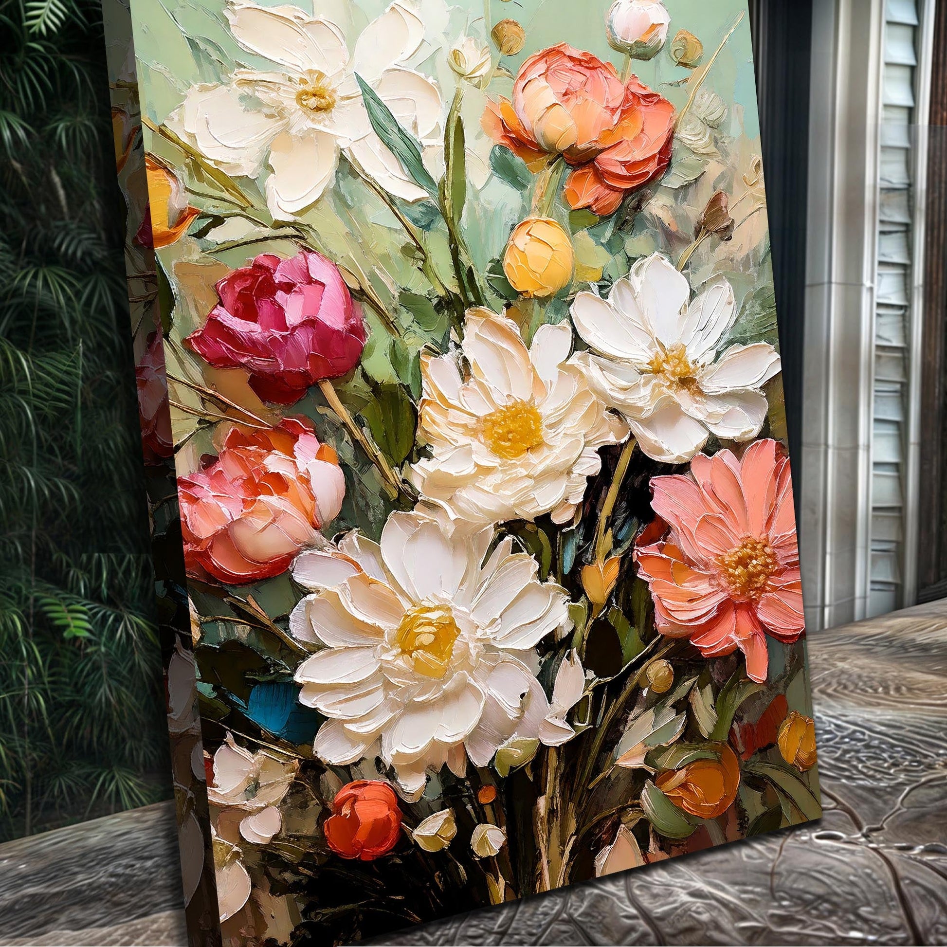 Serene Blossoms Impasto Wall Art
