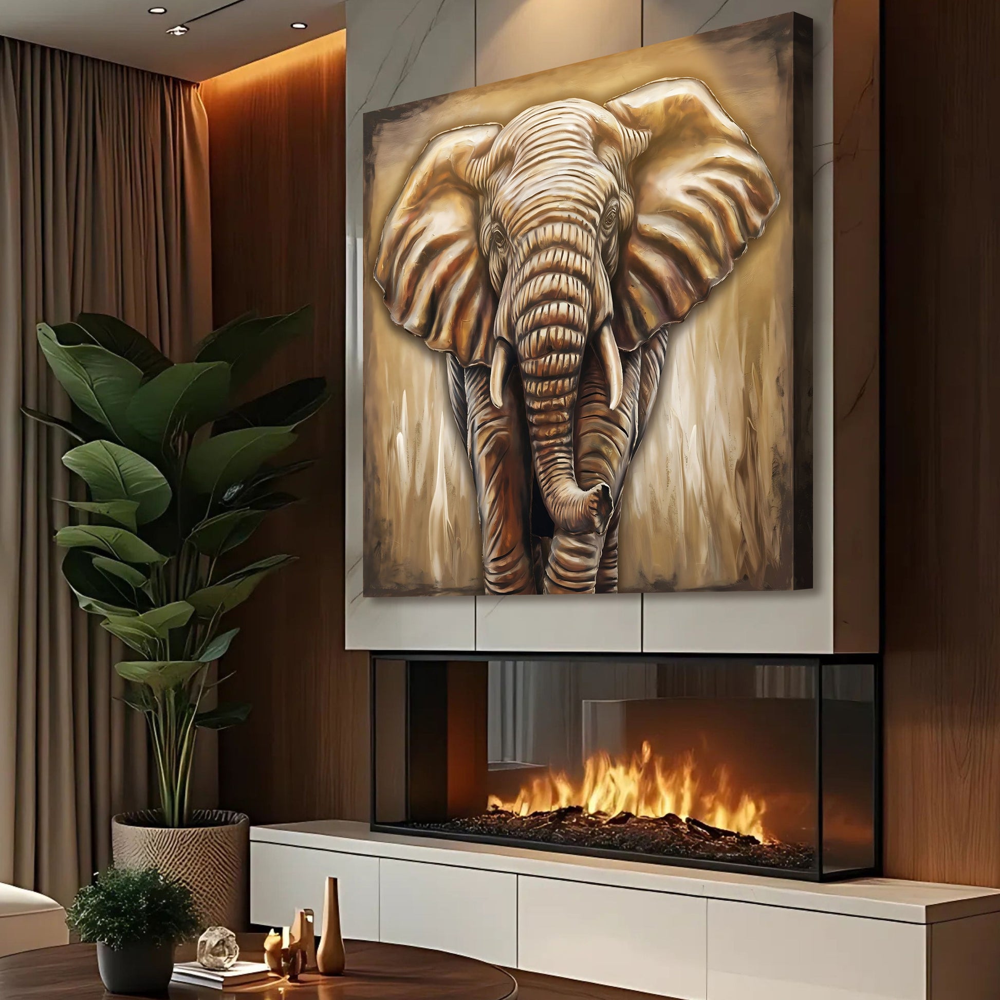 3D Elephant Wall Art