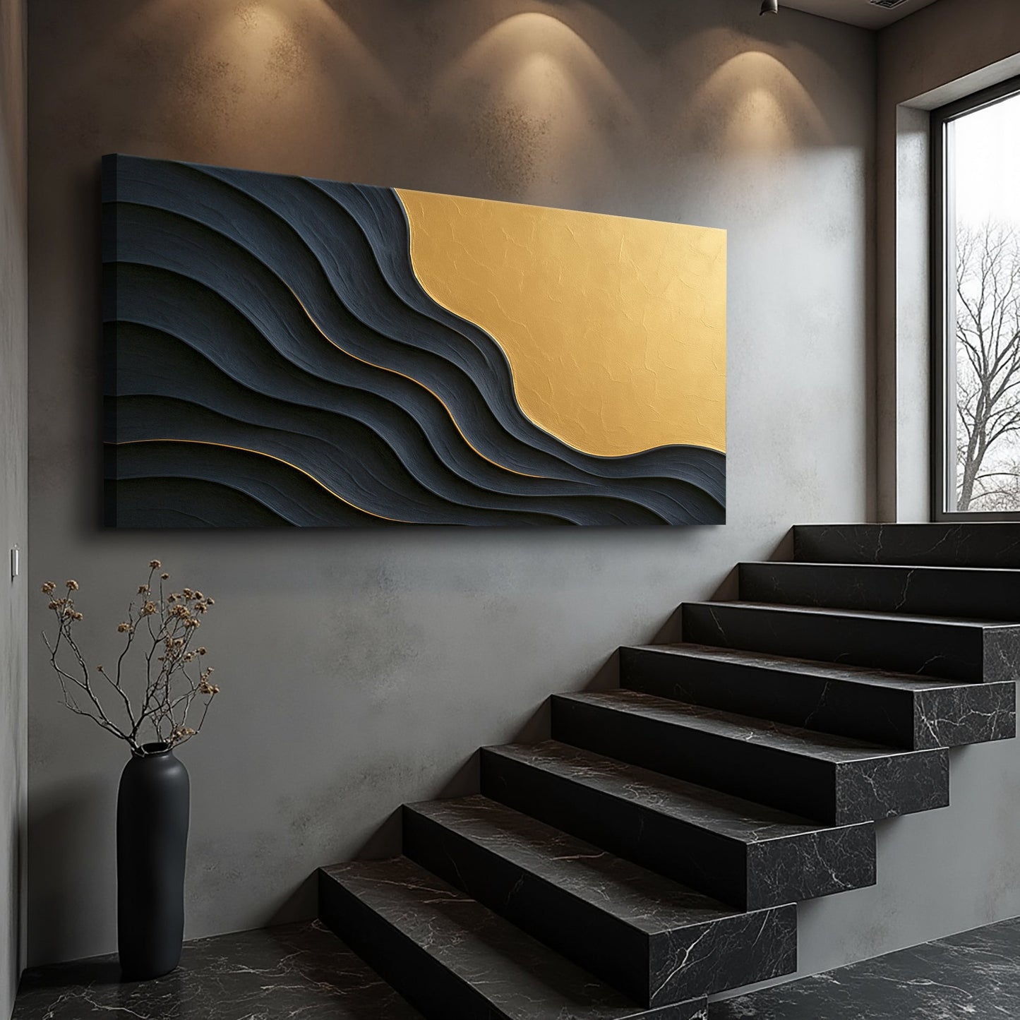 Black And Gold Minimalist Abstract XII