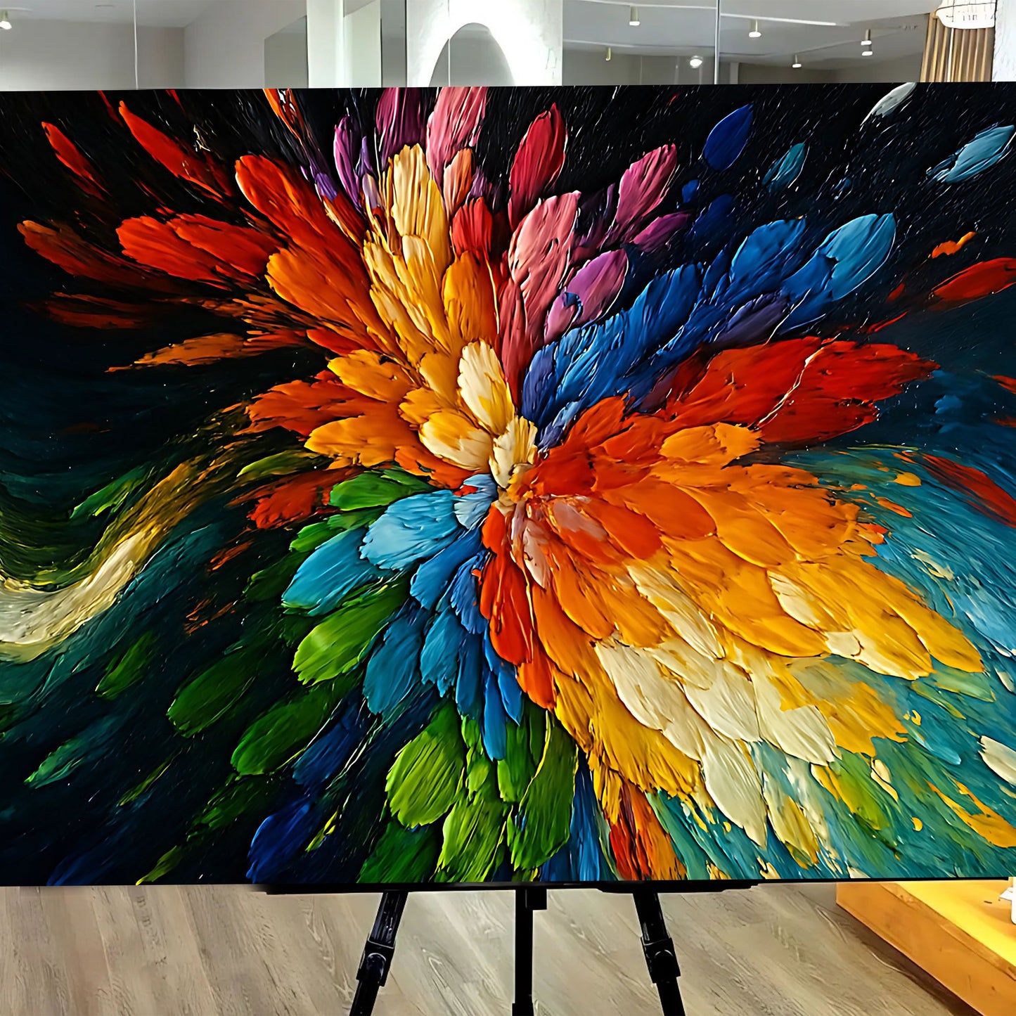 Cosmic Burst Impasto Wall Art