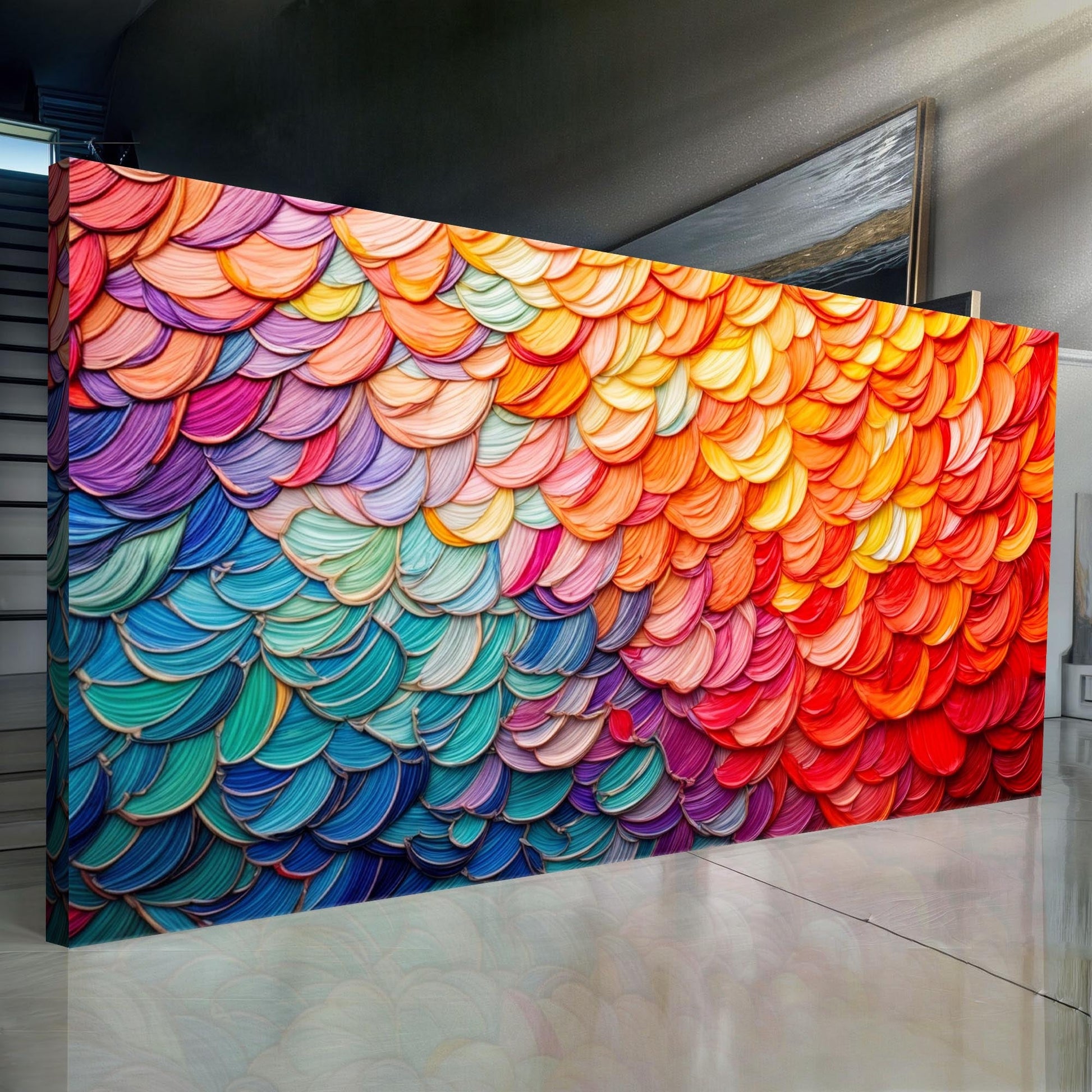 Fiery Dance Impasto Wall Art