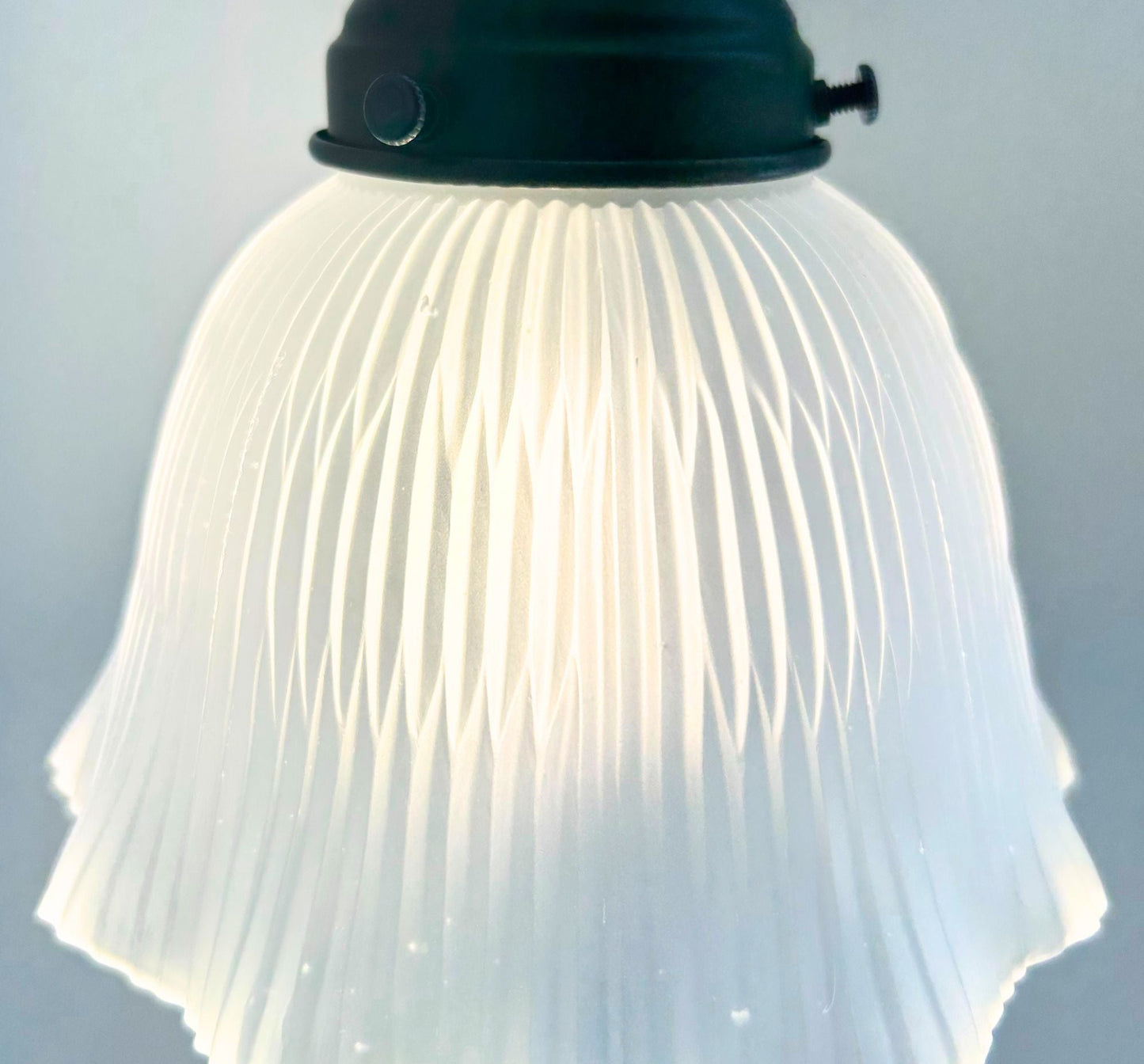 Antique Frosted 1930's Ruffle Glass Wall Sconce