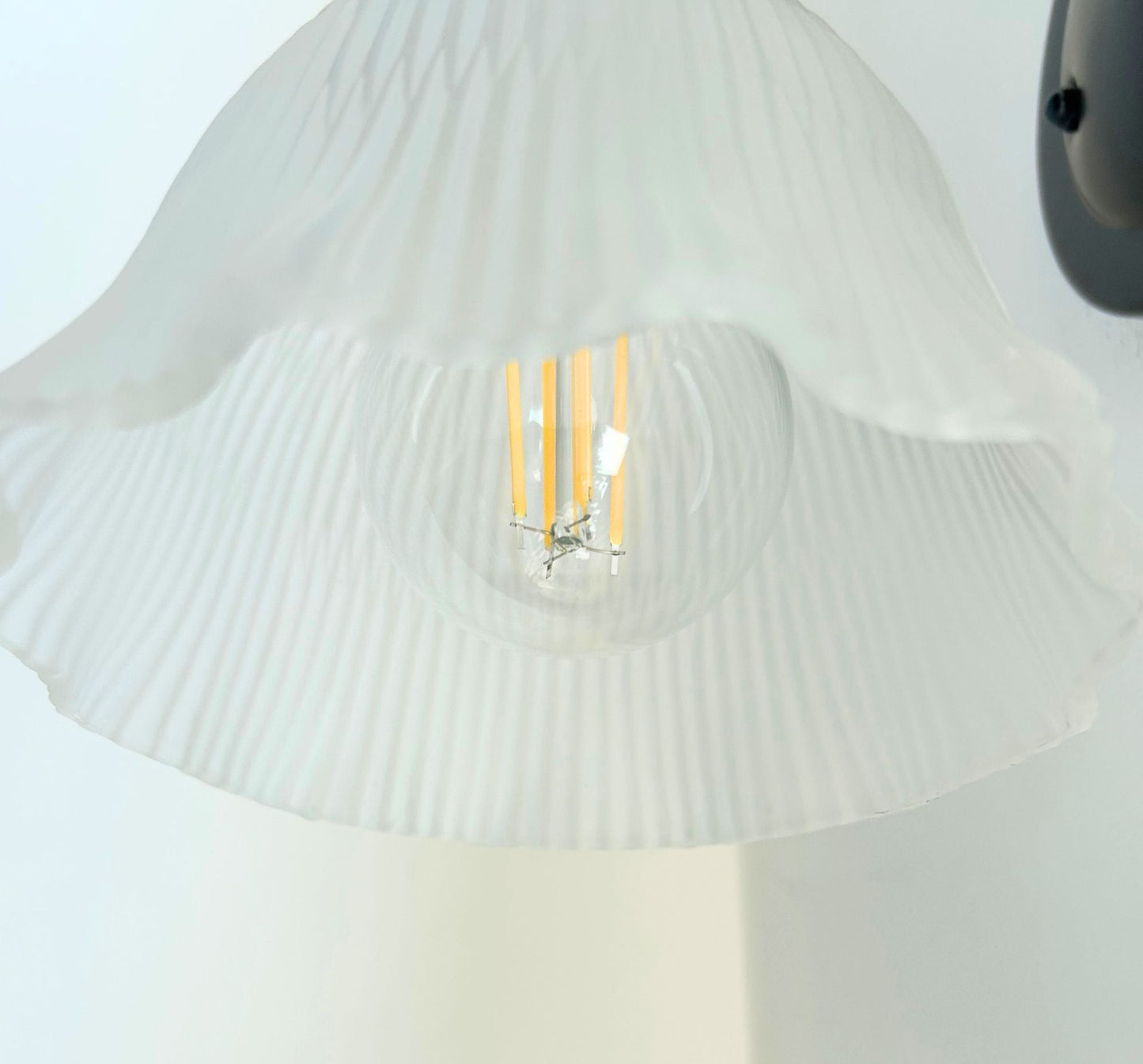 Antique Frosted 1930's Ruffle Glass Wall Sconce