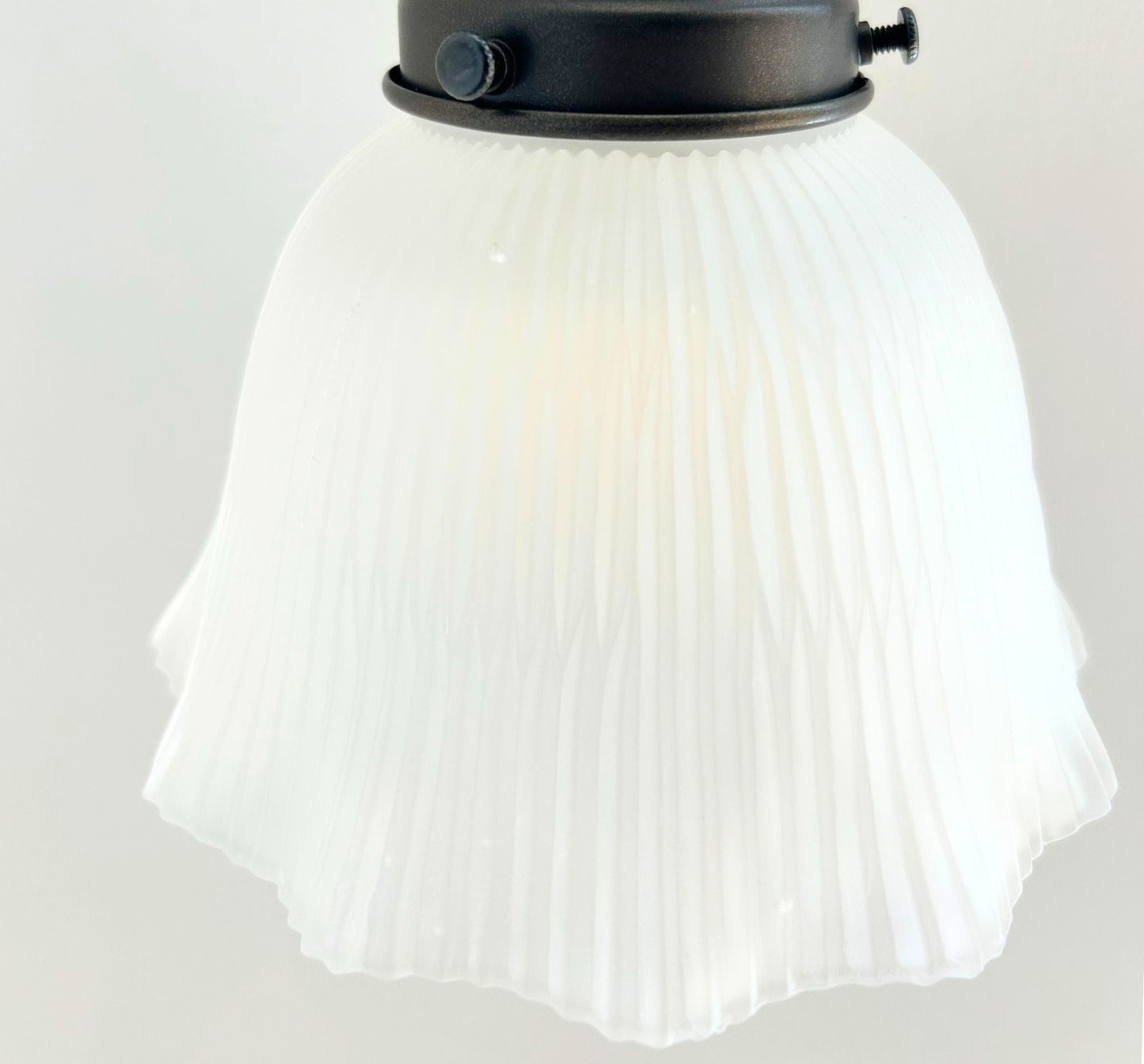 Antique Frosted 1930's Ruffle Glass Wall Sconce