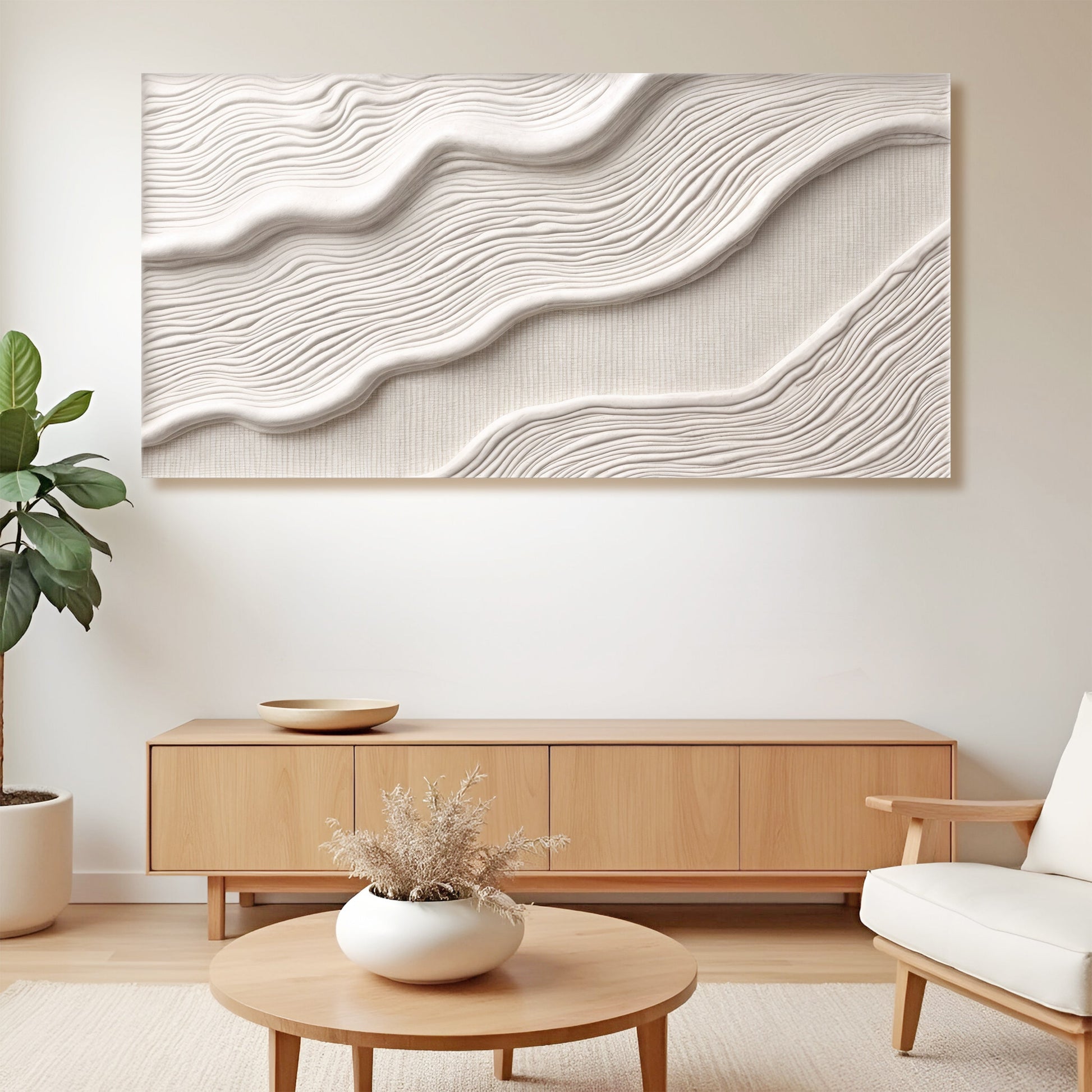 Ivory Impasto Abstract Wall Art II