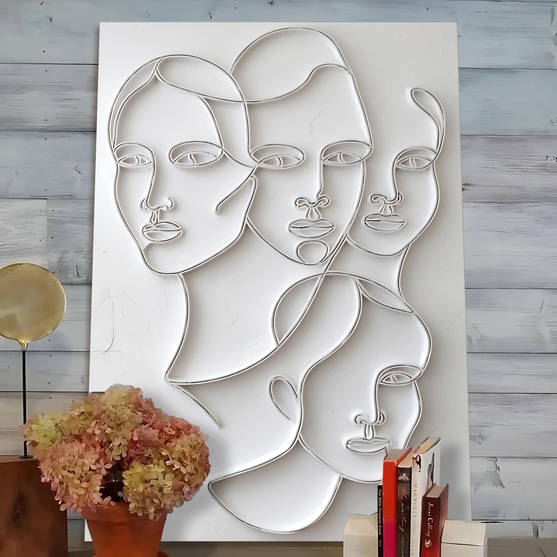 3D Minimalist Faces Wall Art